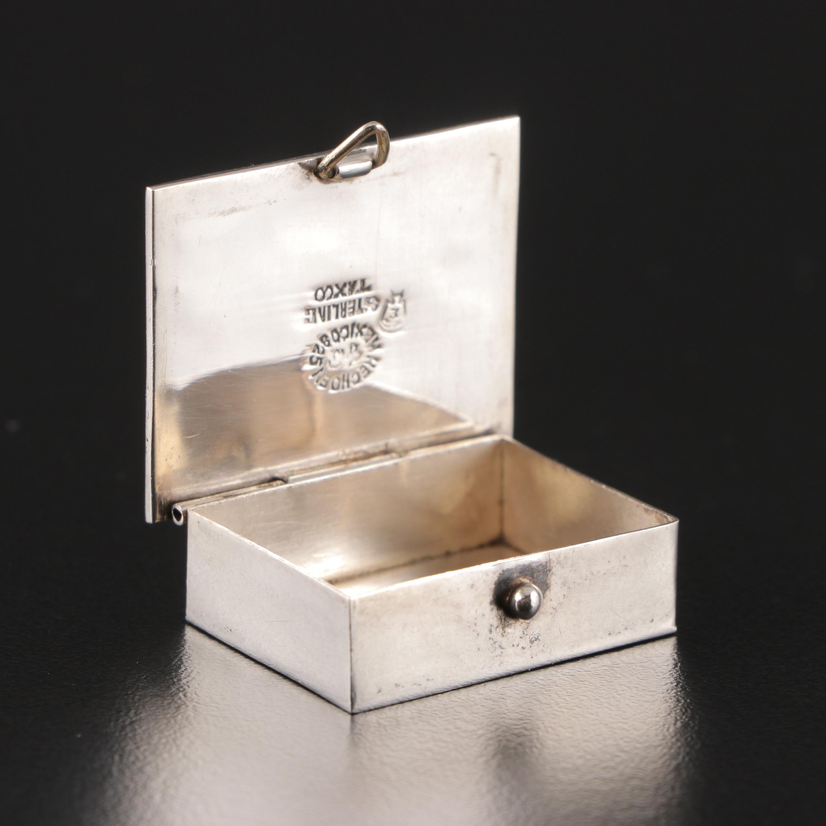 Sterling Silver and Metal Inlay Pillbox and Longhorn Buckle with Other Buckle