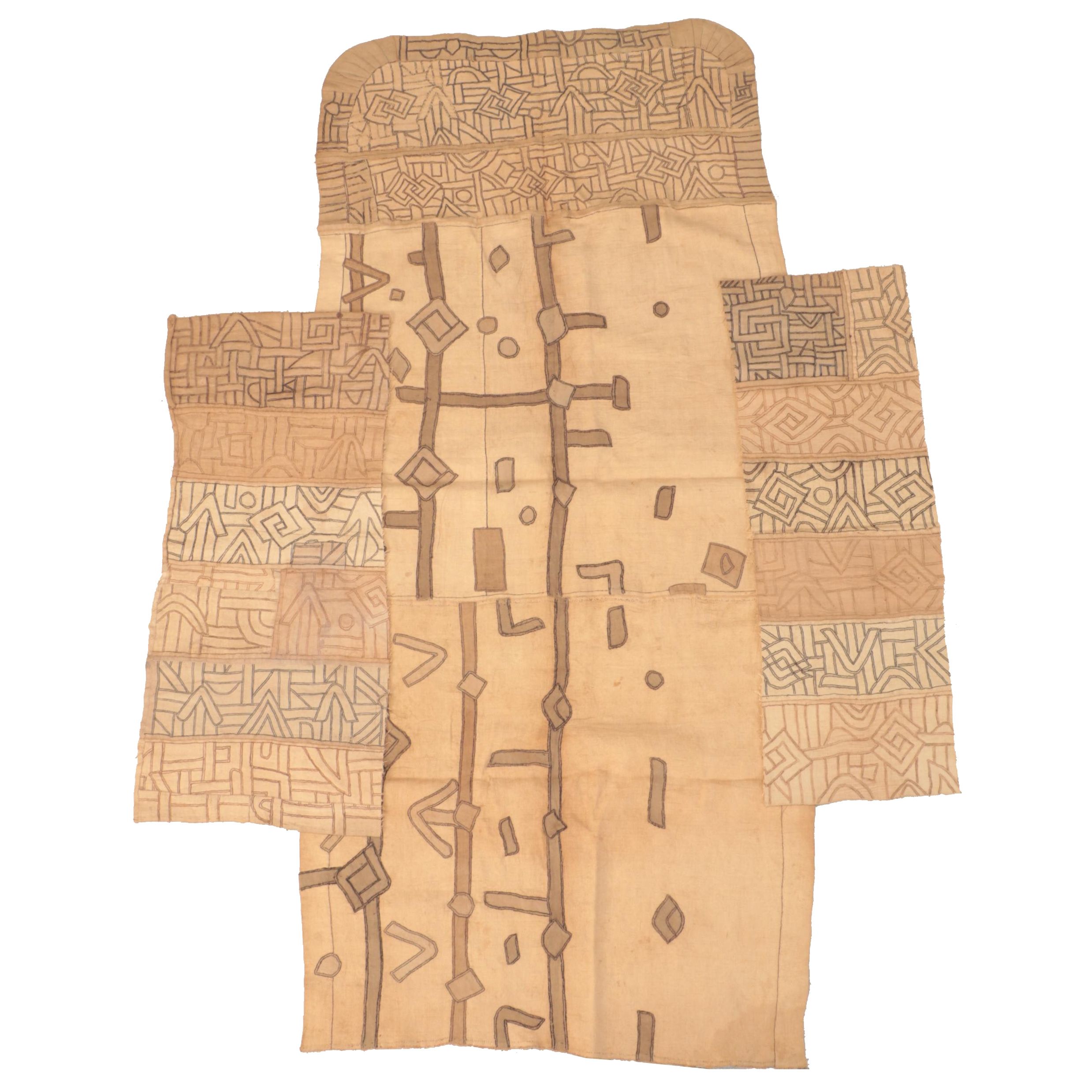 Kuba Woven Raffia Cloth Skirt Fragments