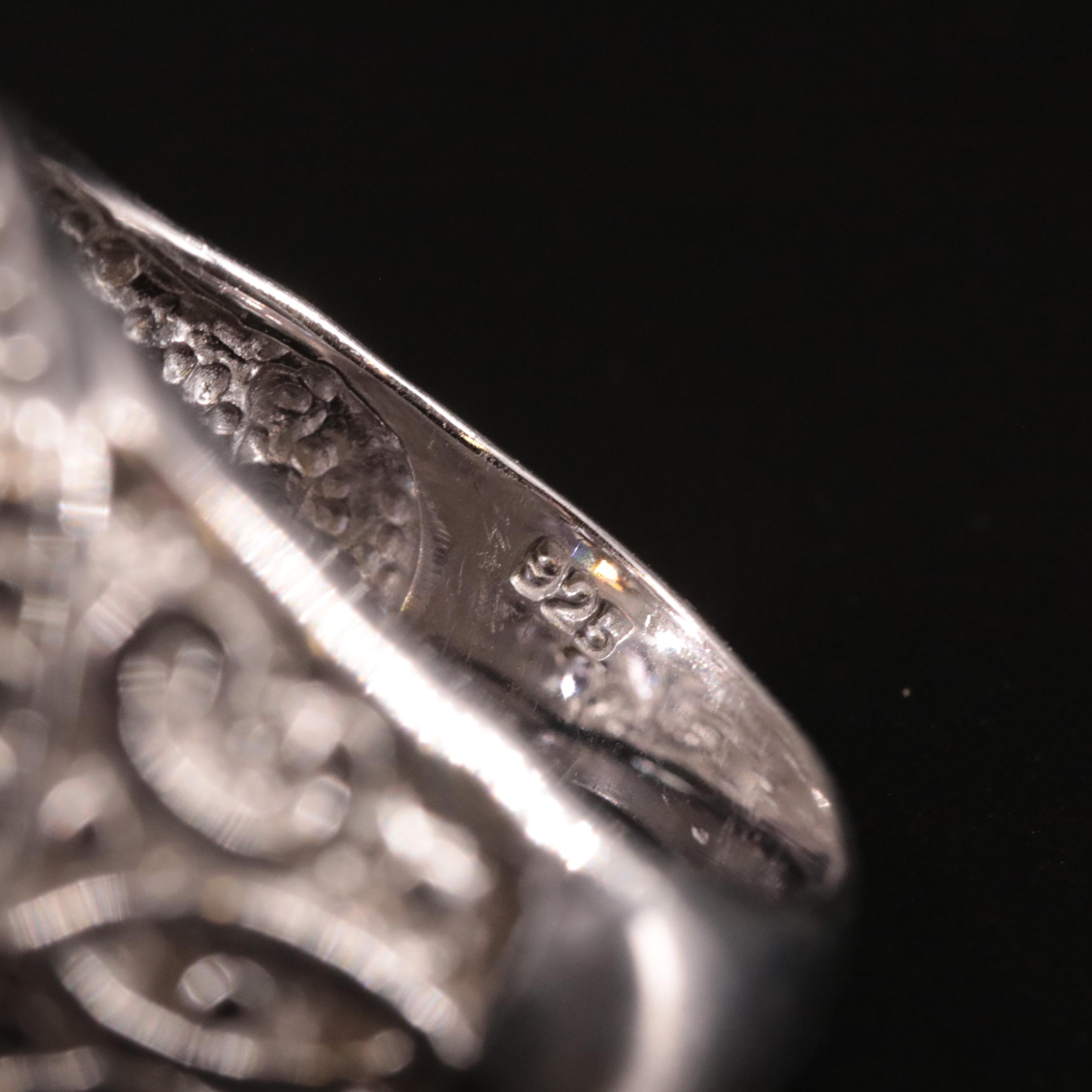 Sterling Amethyst Open Work Ring