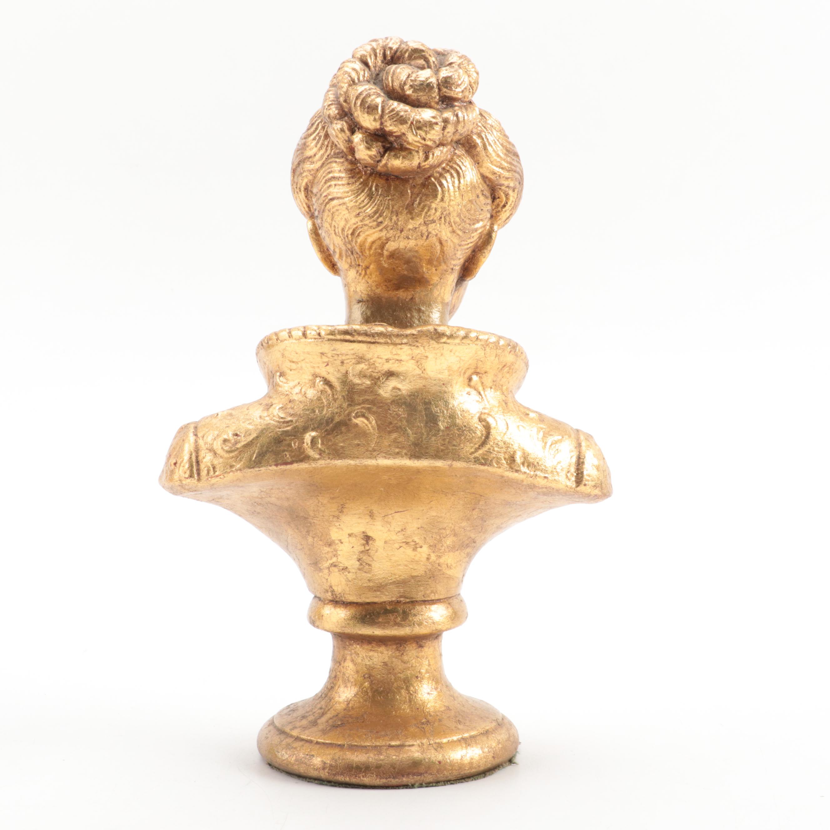 Gilt Plaster Bust of a Castilian Woman, Mid to Late 20th Century