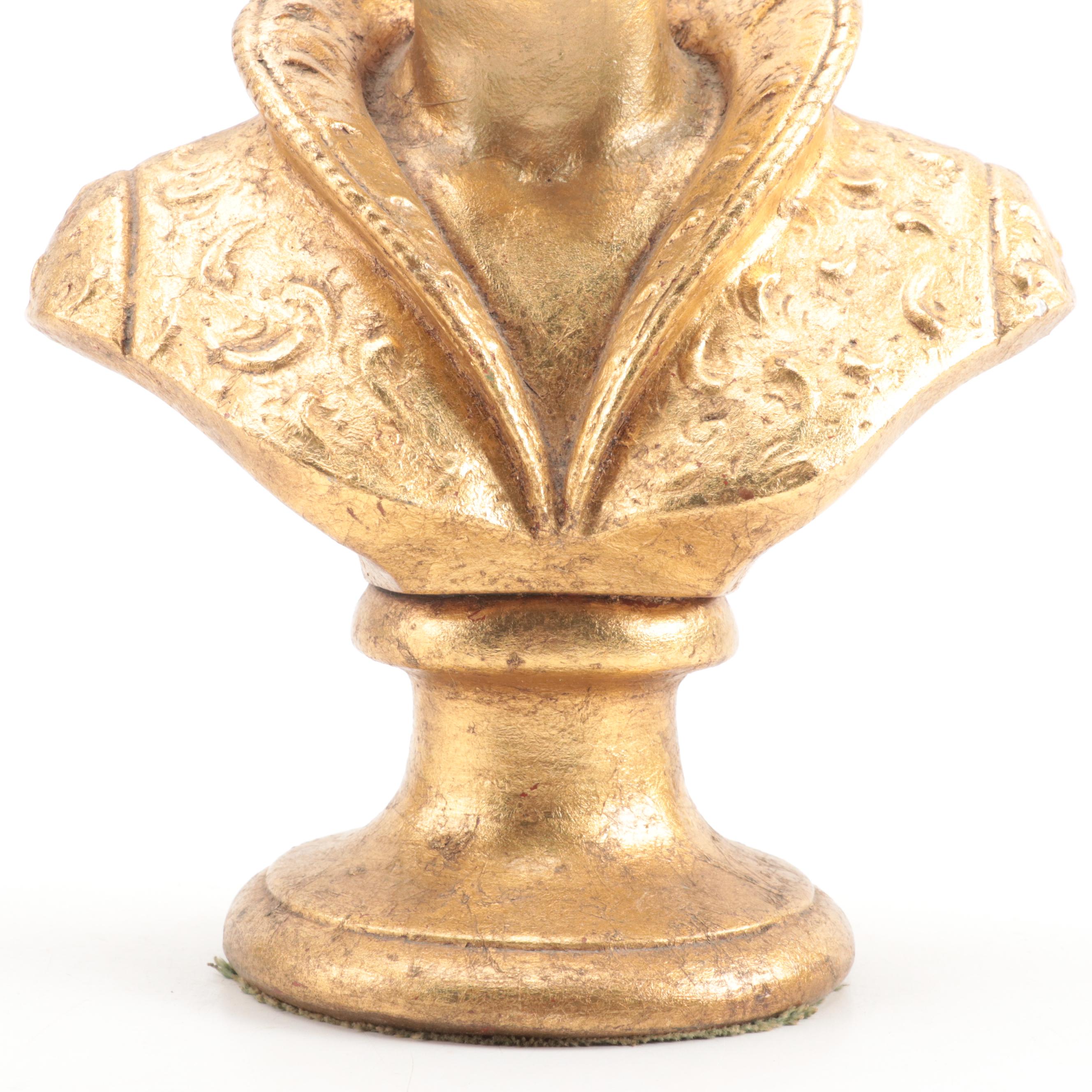 Gilt Plaster Bust of a Castilian Woman, Mid to Late 20th Century