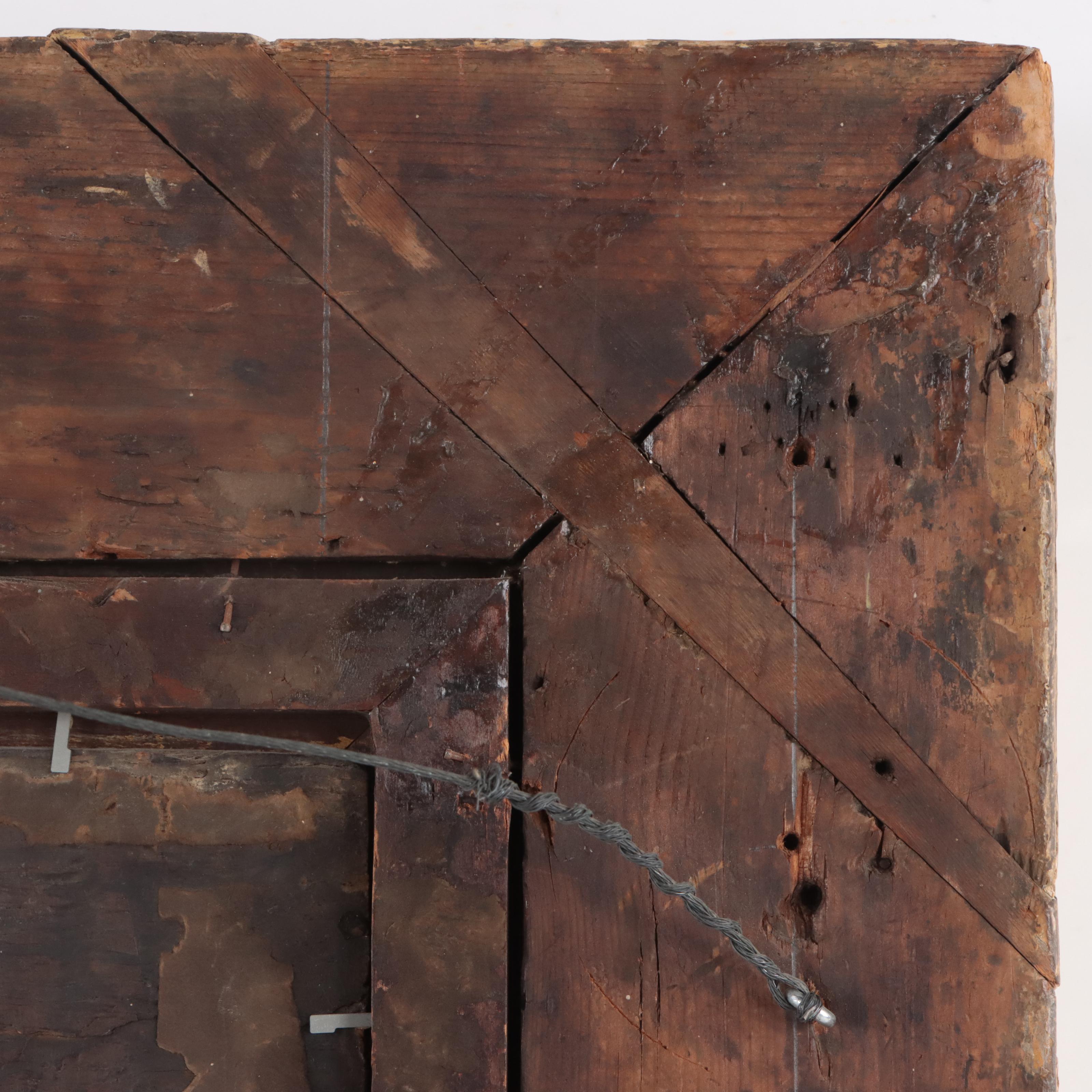 English School Barn Scene Oil Painting, Circa 1890