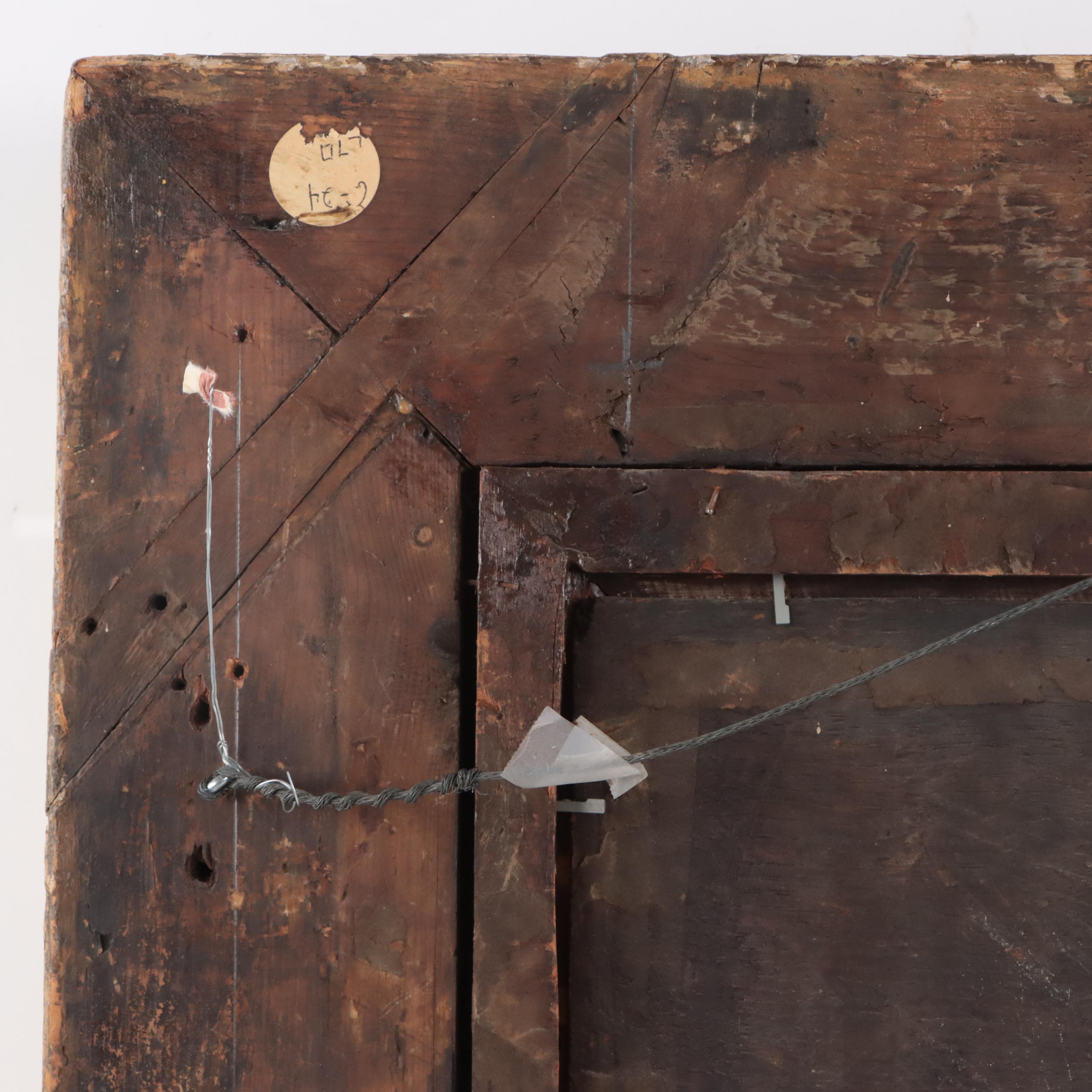 English School Barn Scene Oil Painting, Circa 1890