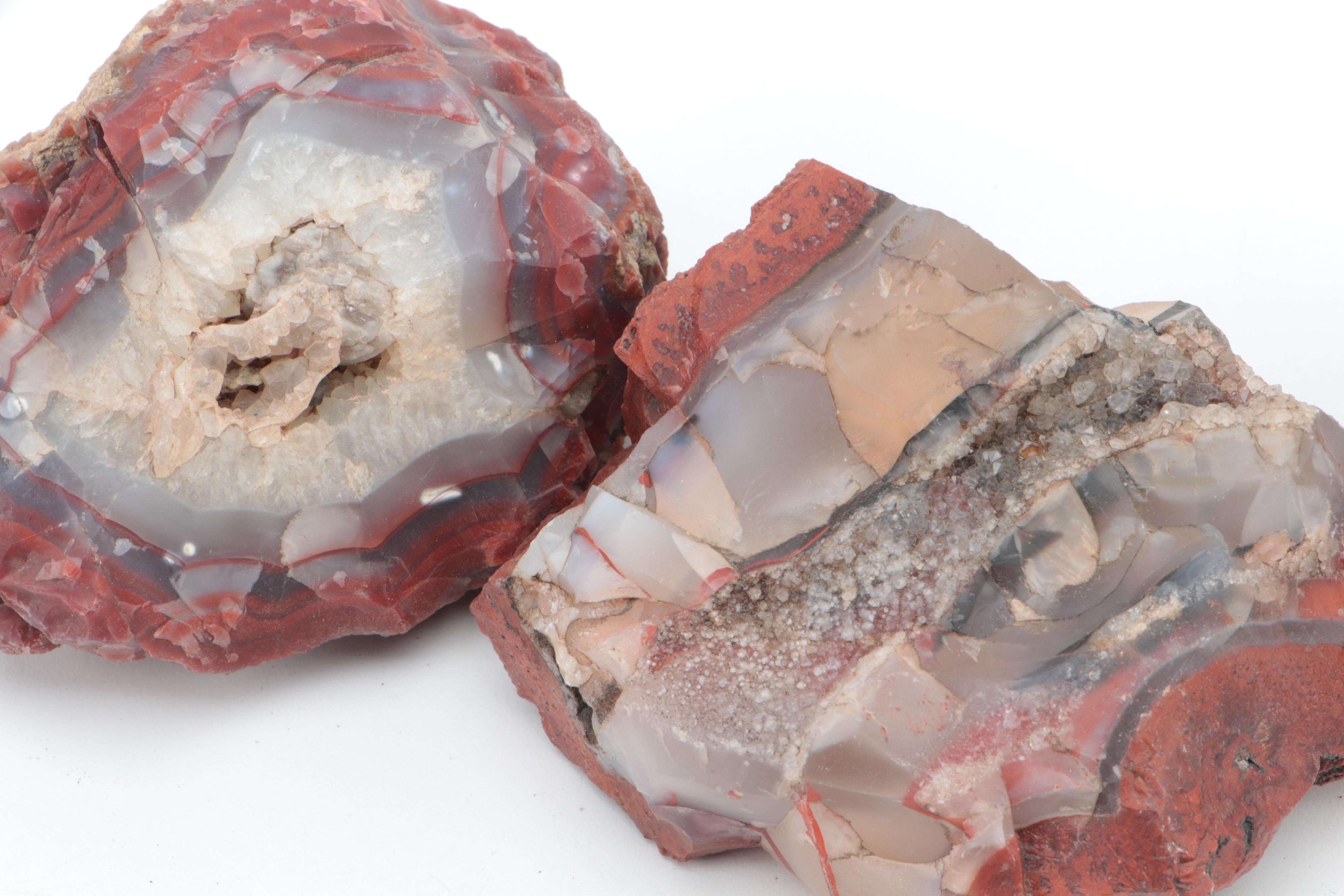 Polished Carnelian Agate, Chalcedony and Other Mineral Specimens