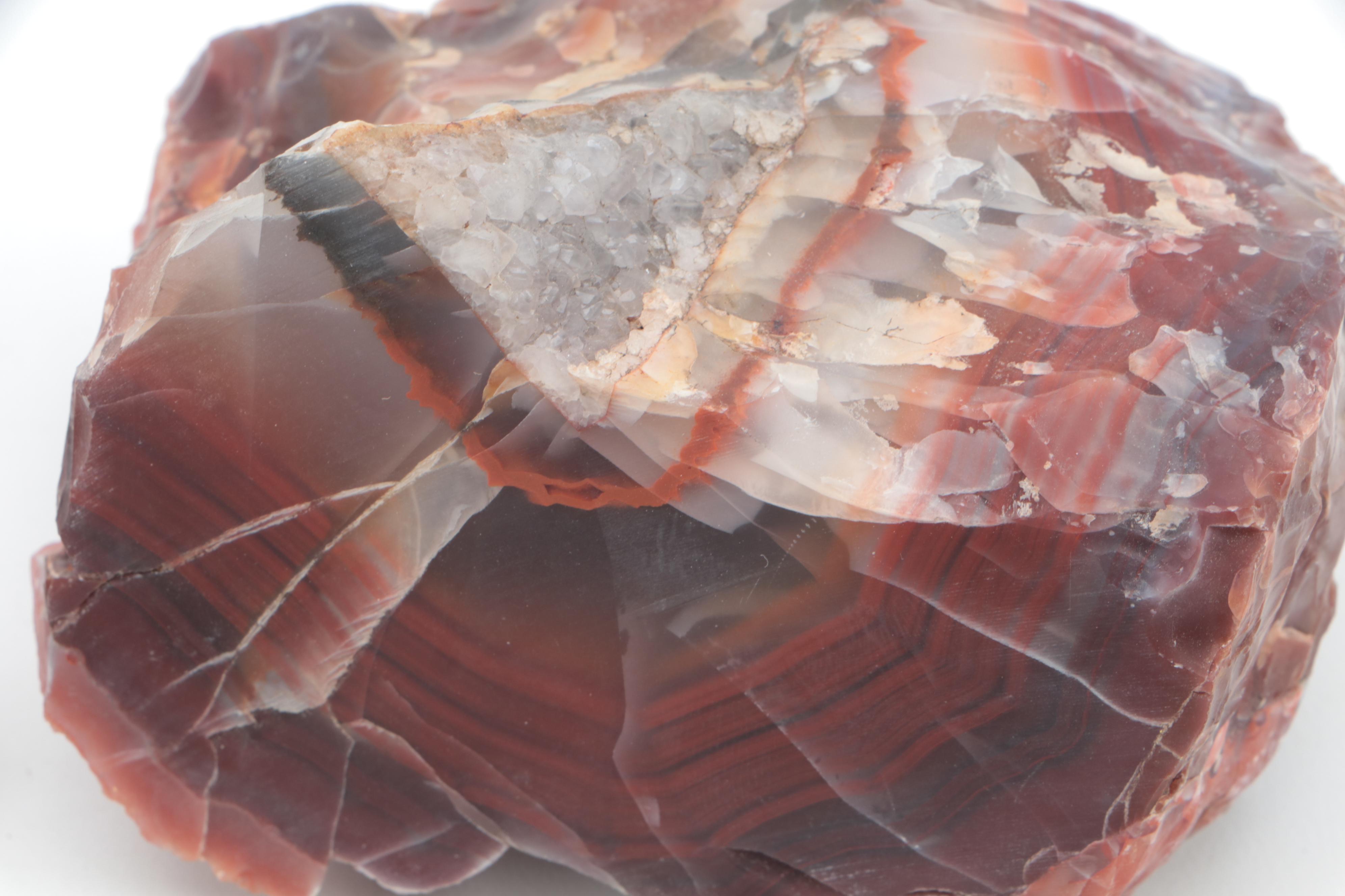 Polished Carnelian Agate, Chalcedony and Other Mineral Specimens