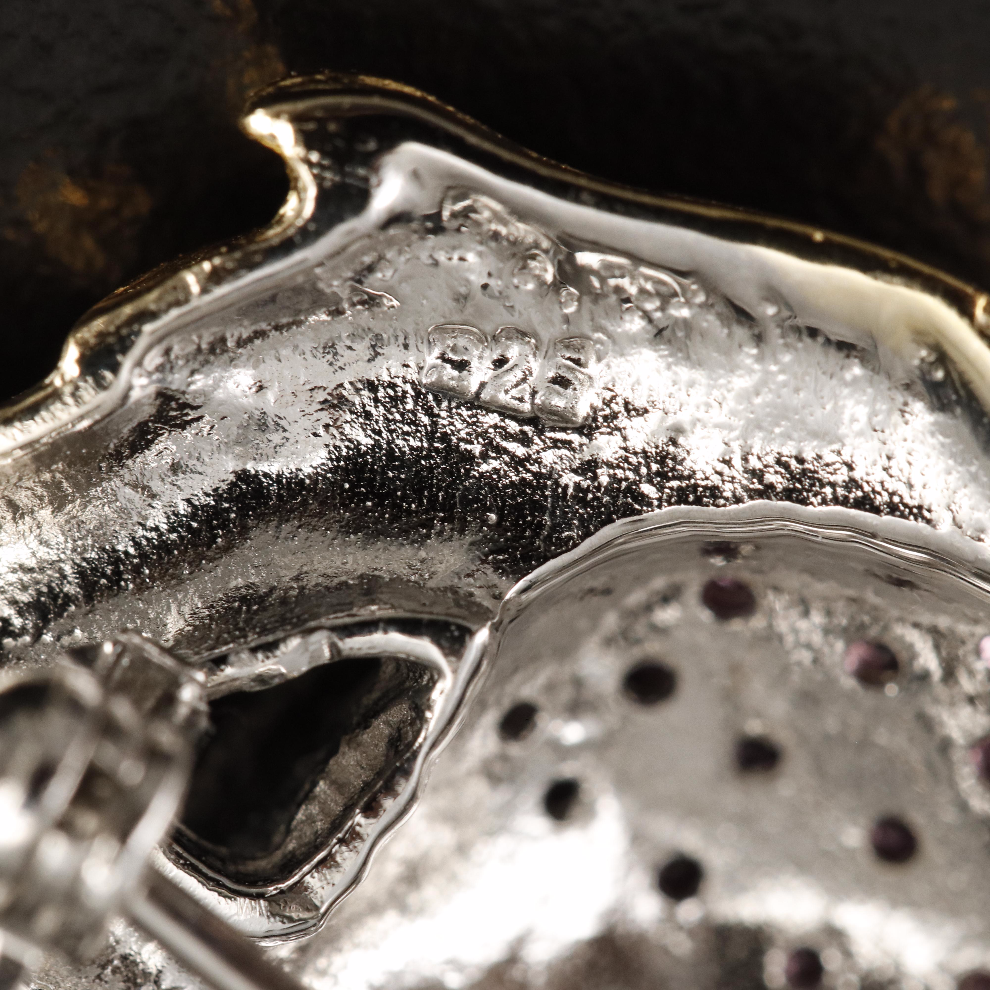 Sterling Garnet Stallion Brooch