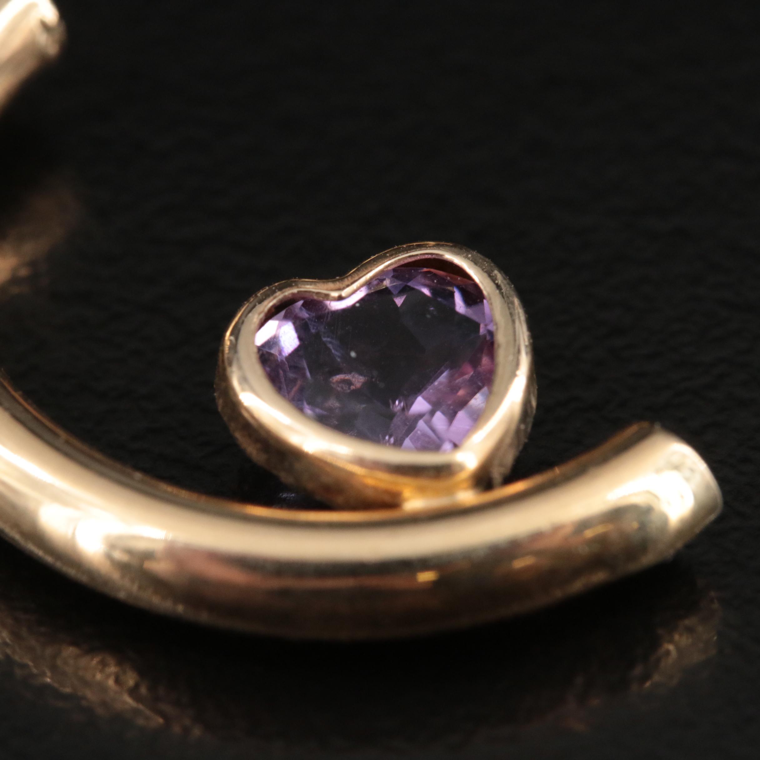 14K Amethyst, Topaz and Citrine Curve Bar Earrings