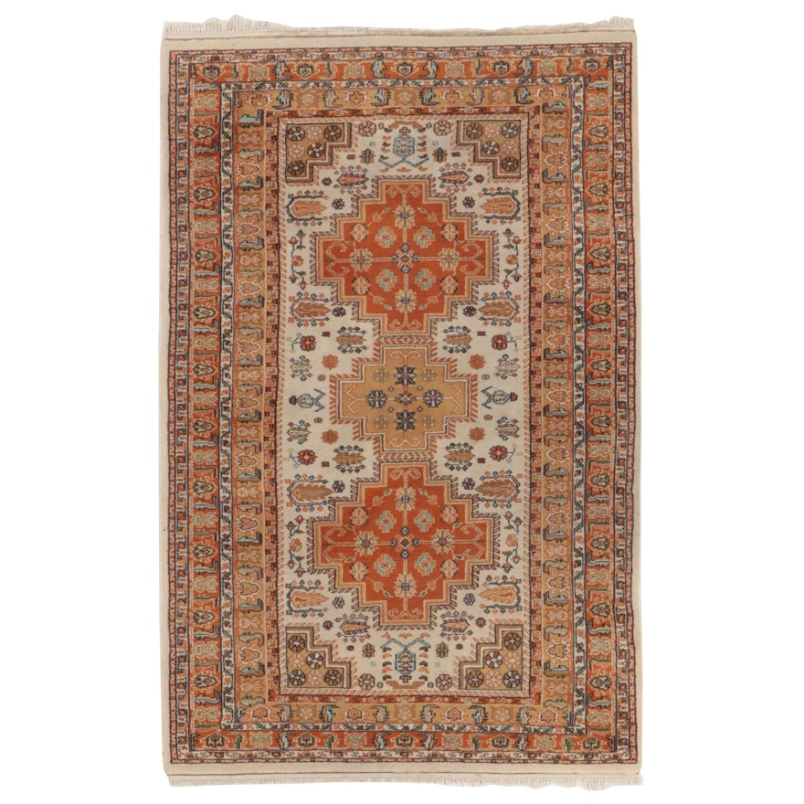 4'1 x 6'6 Hand-Knotted Sino-Persian Style Area Rug