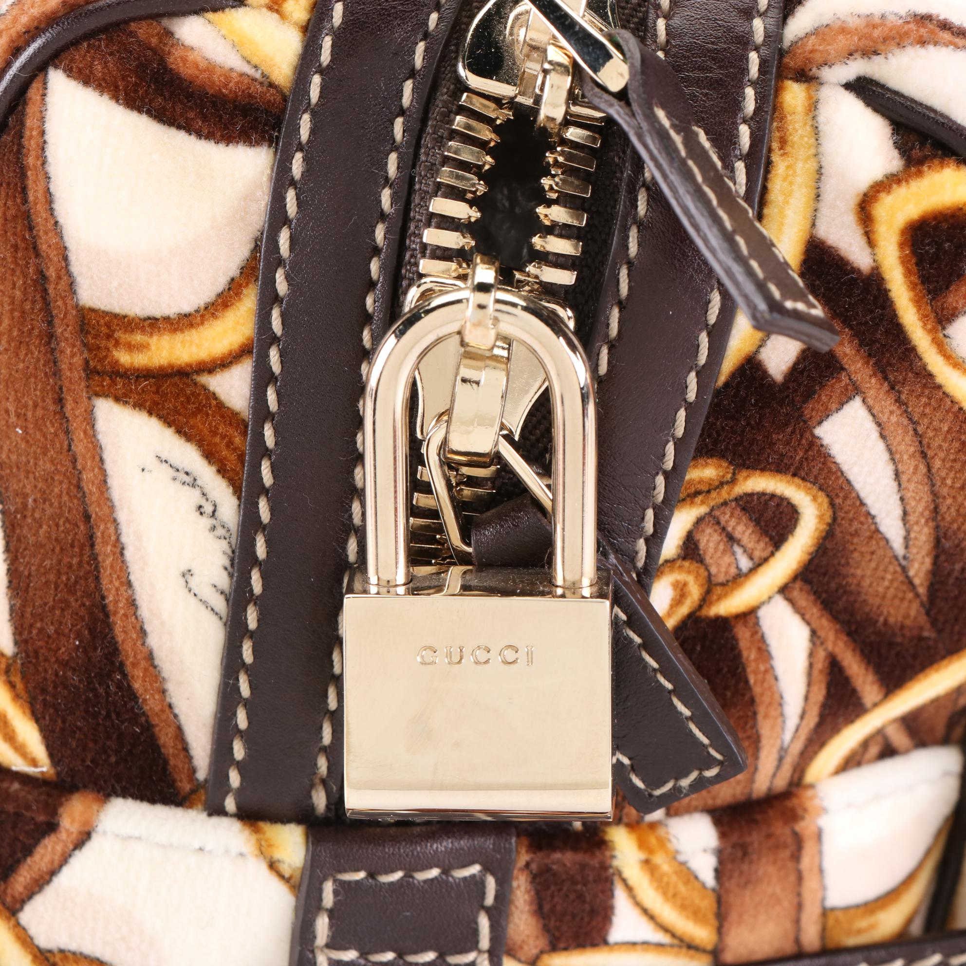 Gucci 85th Anniversary Boston Bag in Printed Velvet