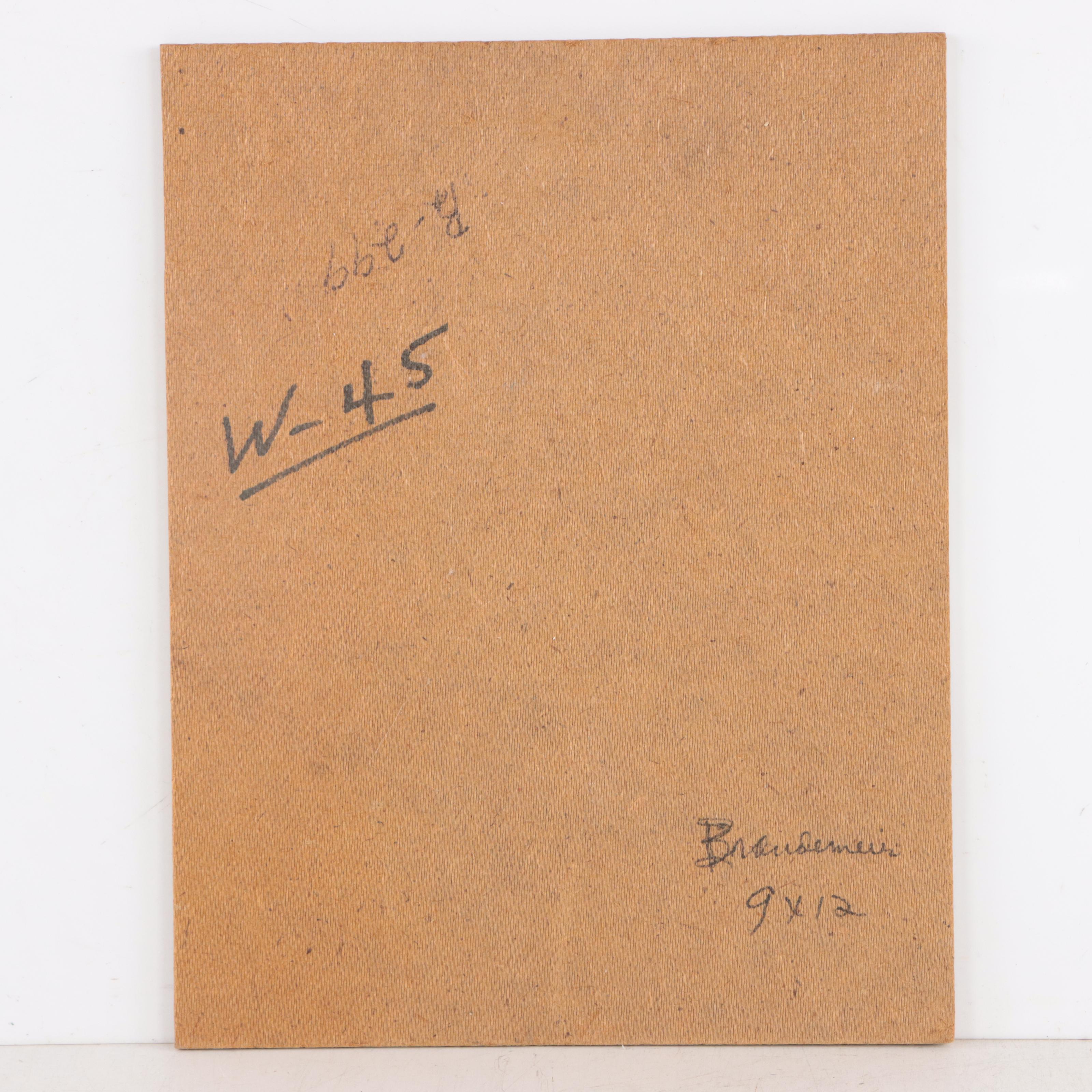 Brandmeir Oil Portrait of German Man Smoking Pipe