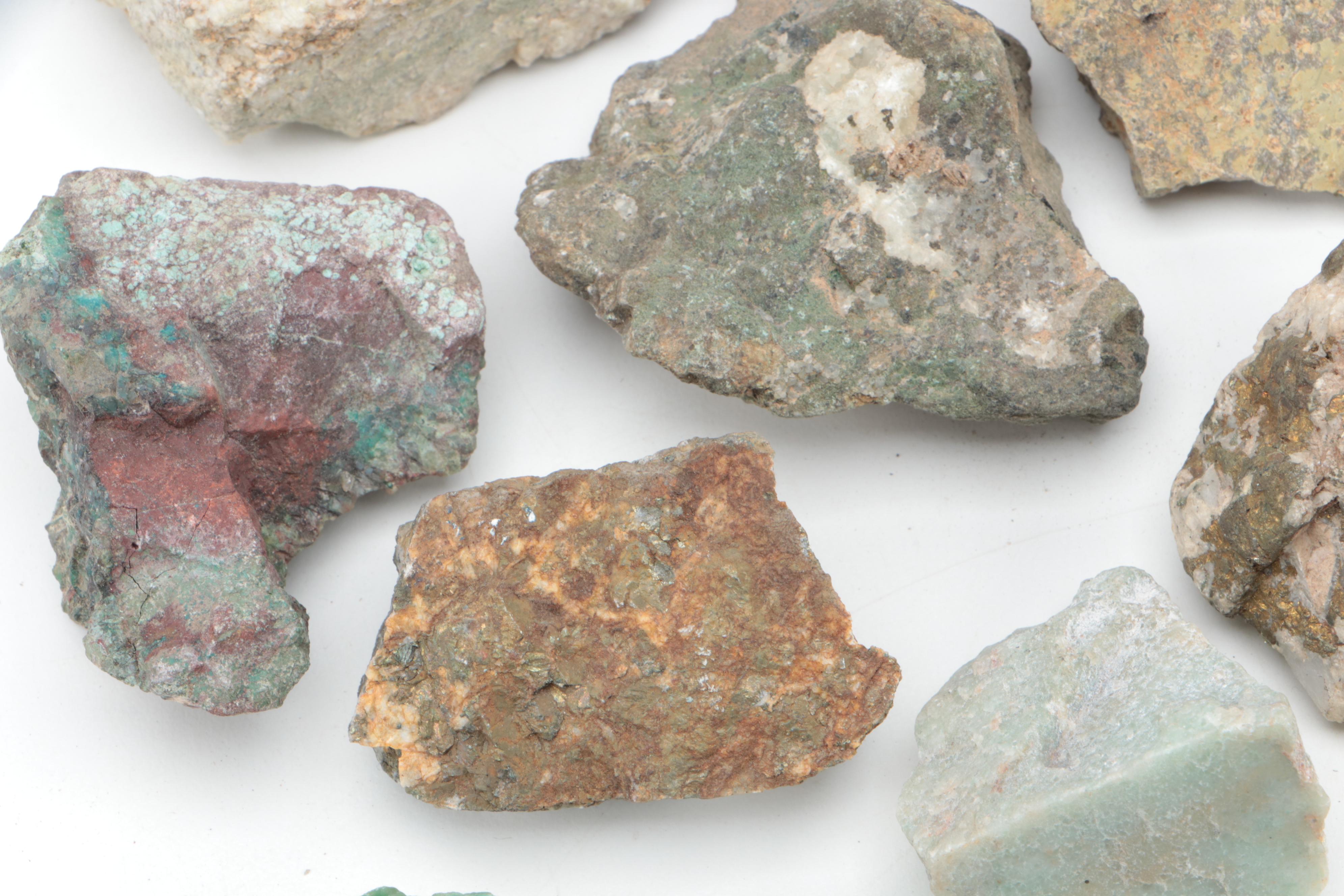 Variscite, Chalcopyrite, Chrysocolla and Other Mineral Specimens