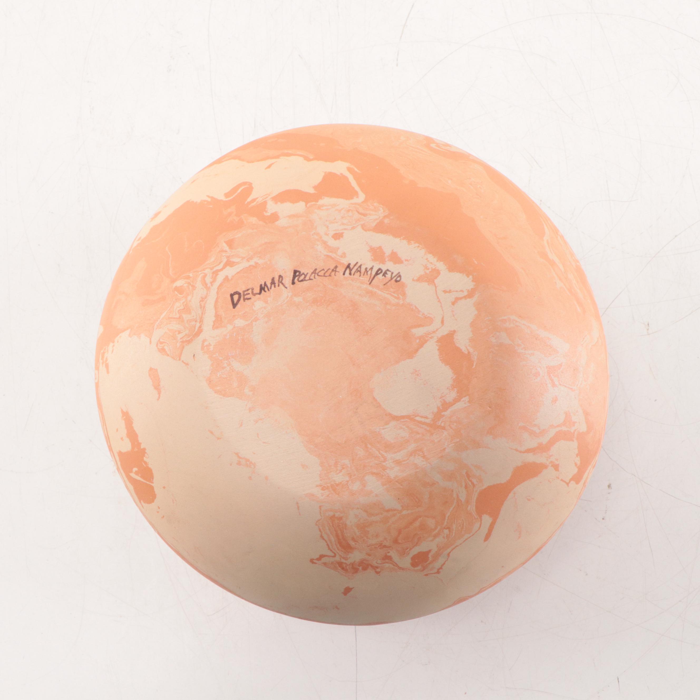 Delmar Polacca Nampeyo Signed Polychrome Terracotta Seed Pot, Late 20th C