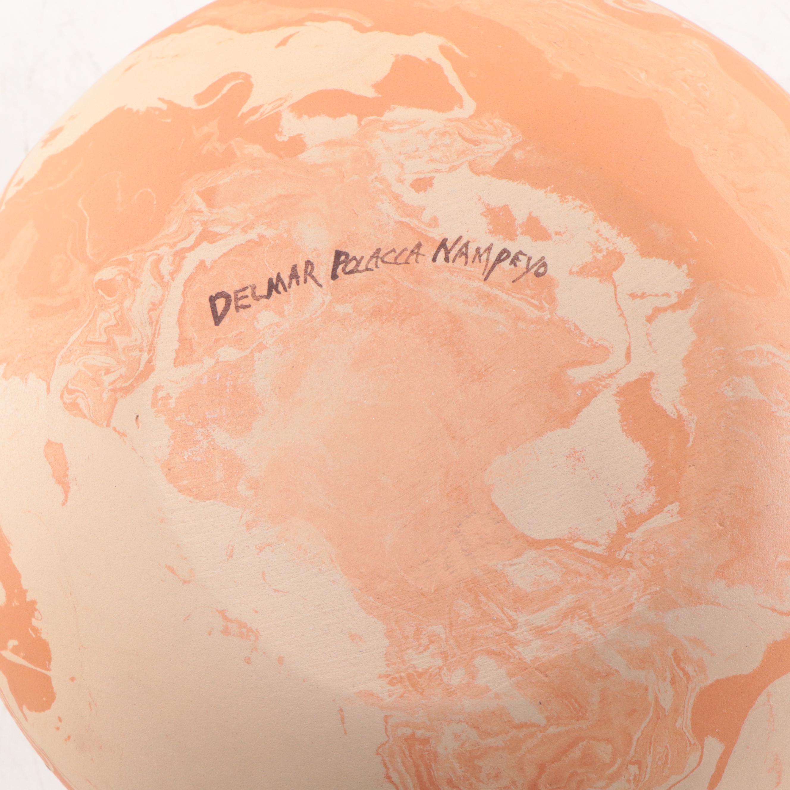 Delmar Polacca Nampeyo Signed Polychrome Terracotta Seed Pot, Late 20th C
