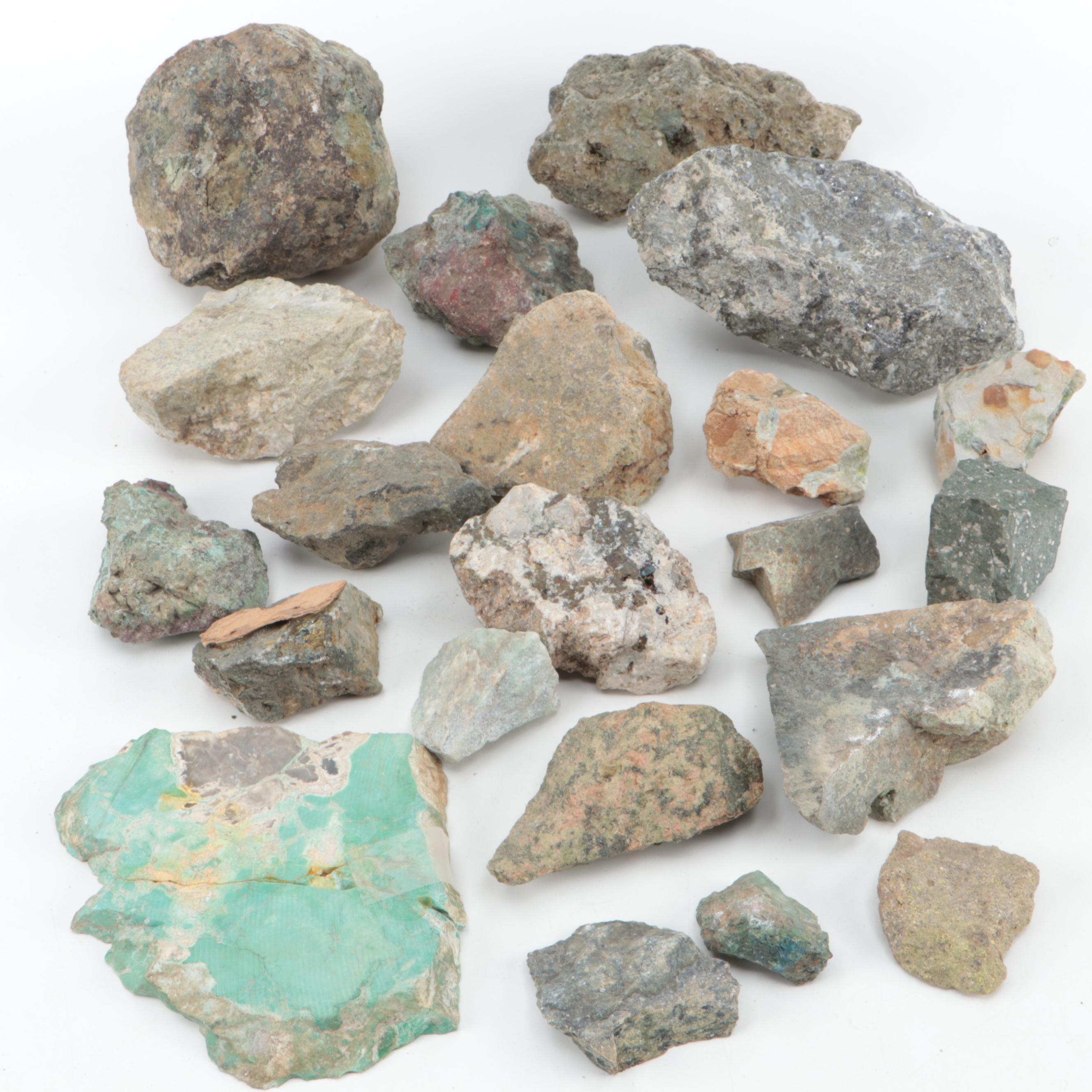 Variscite, Chalcopyrite, Chrysocolla and Other Mineral Specimens