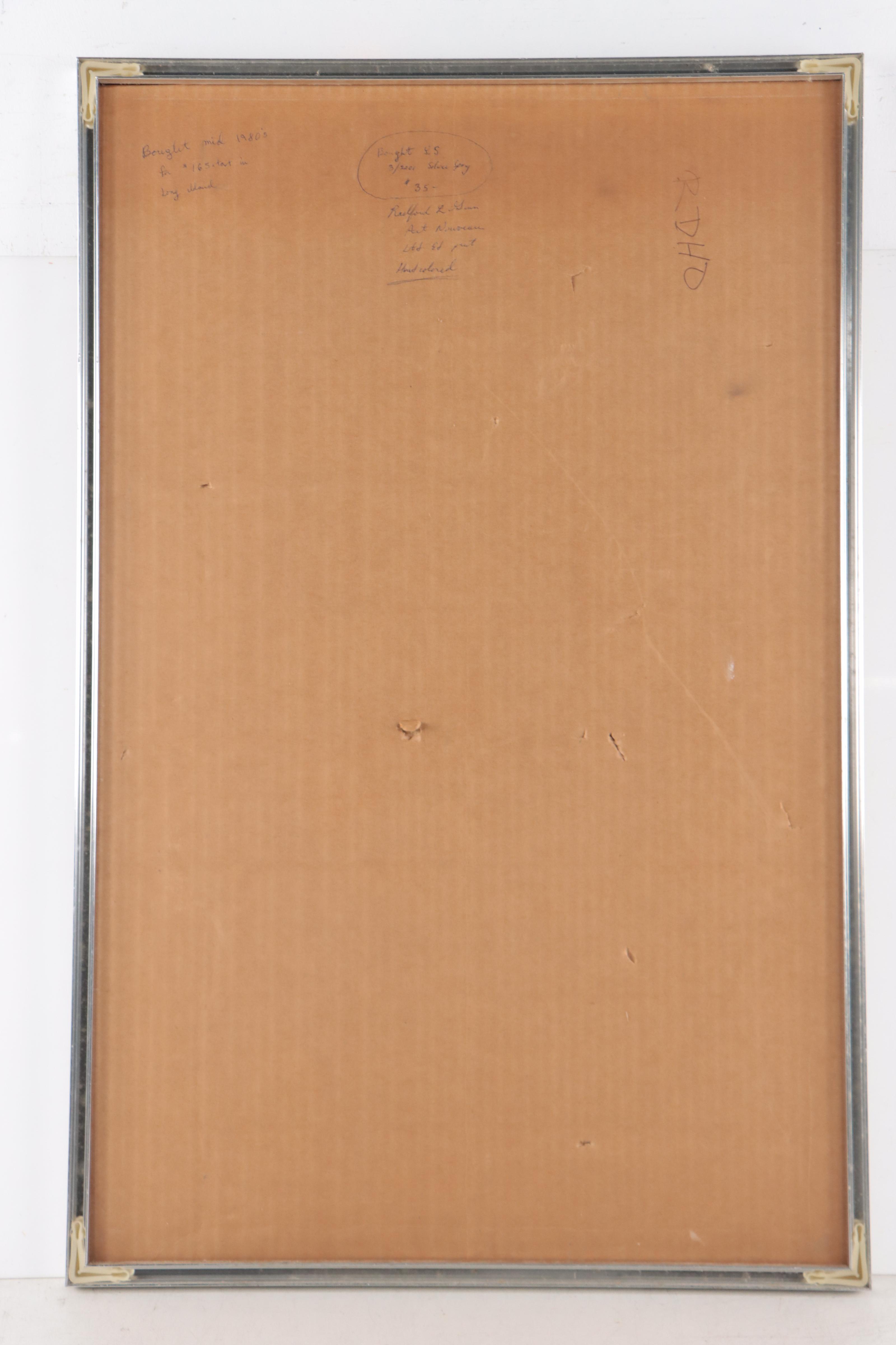 Art Nouveau Style Hand-Colored Lithograph