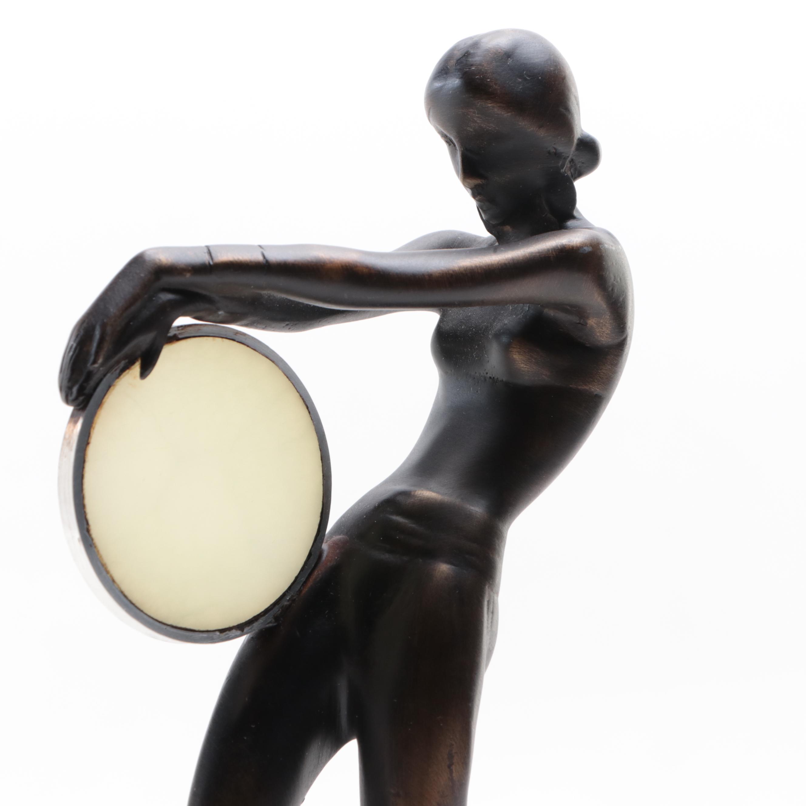 Josef Lorenzl Art Deco Bronze Sculpture on Onyx Base