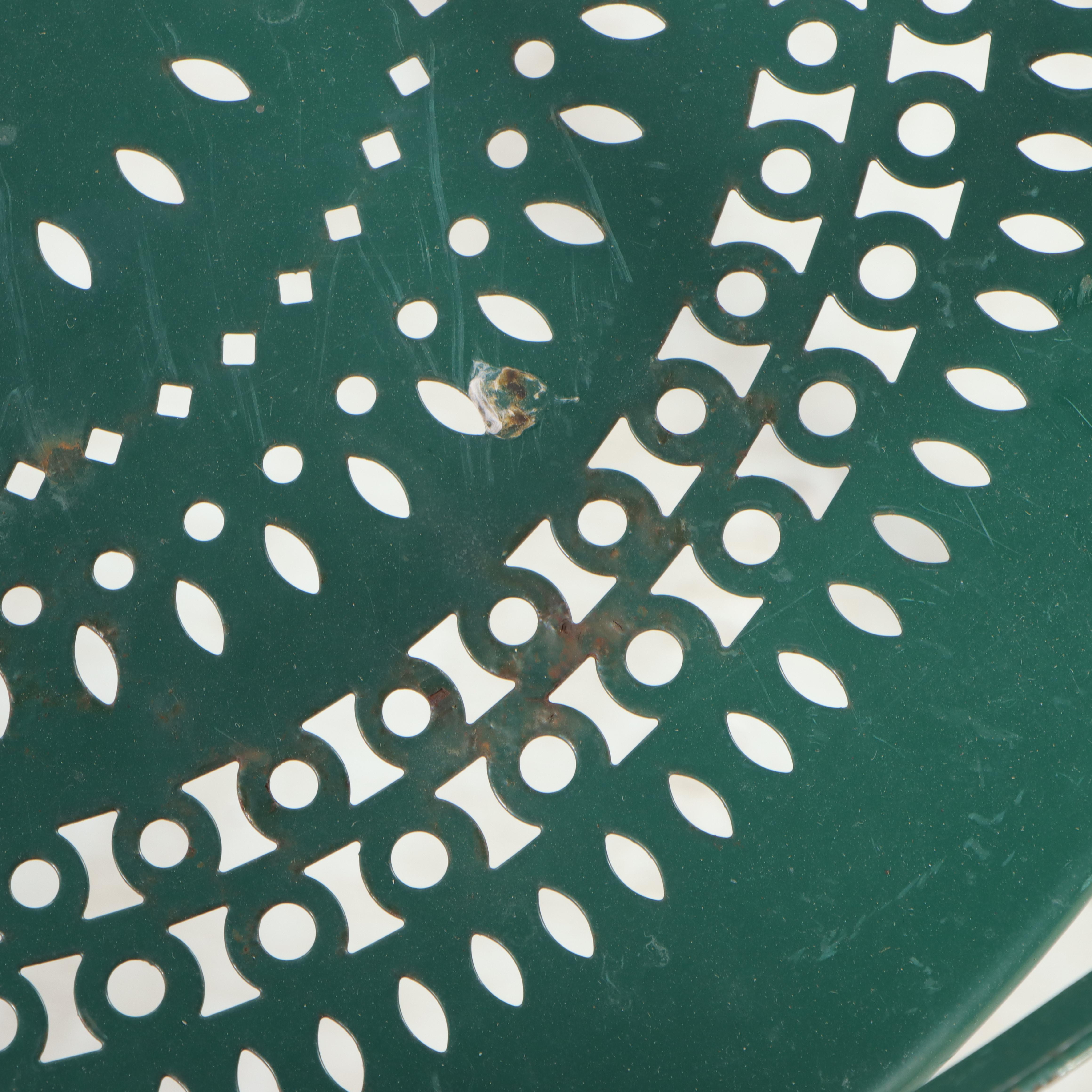 Green-Painted Metal Cafe Chair