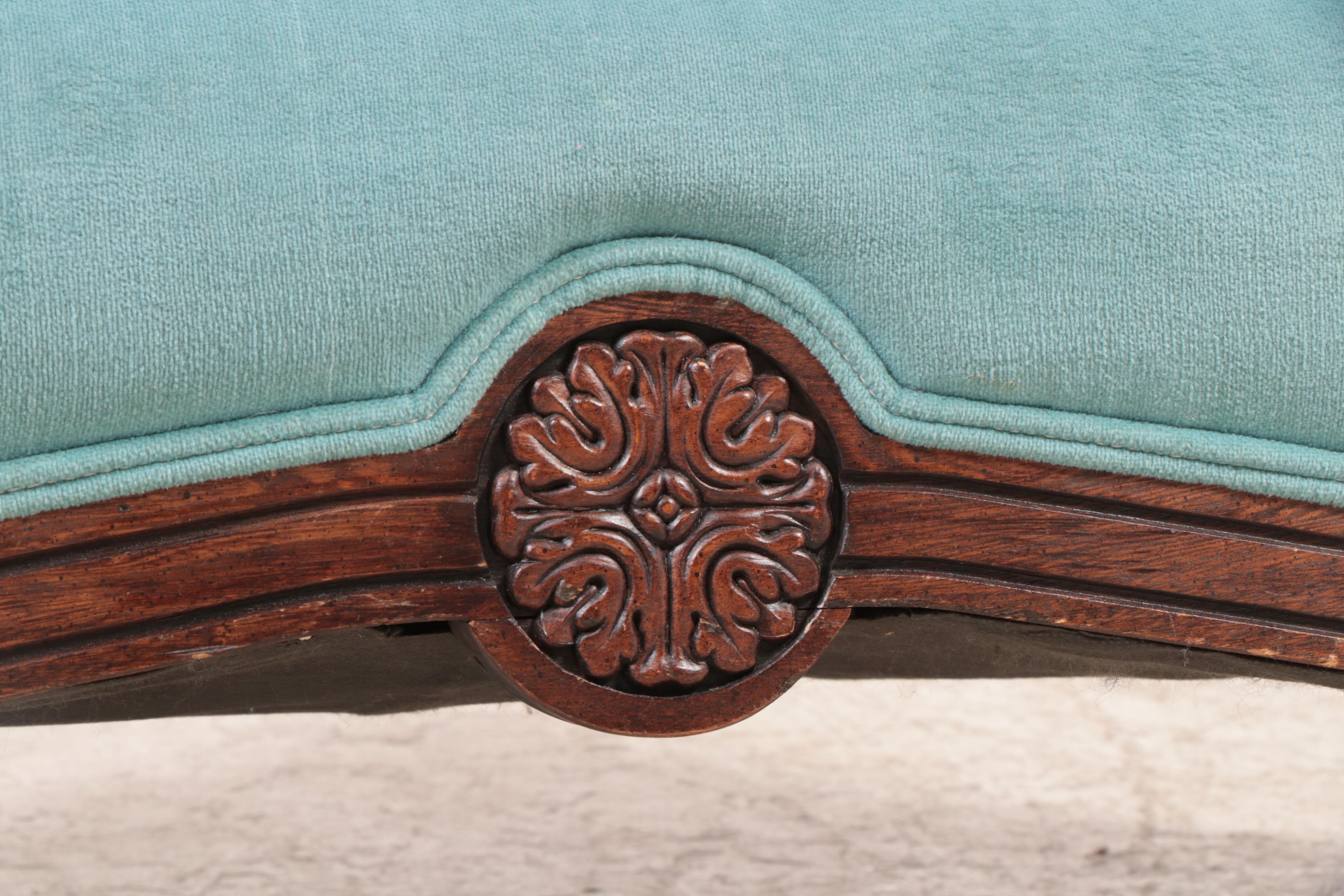 Directoire Style Ash and Custom-Upholstered Settee, Mid to Late 20th Century