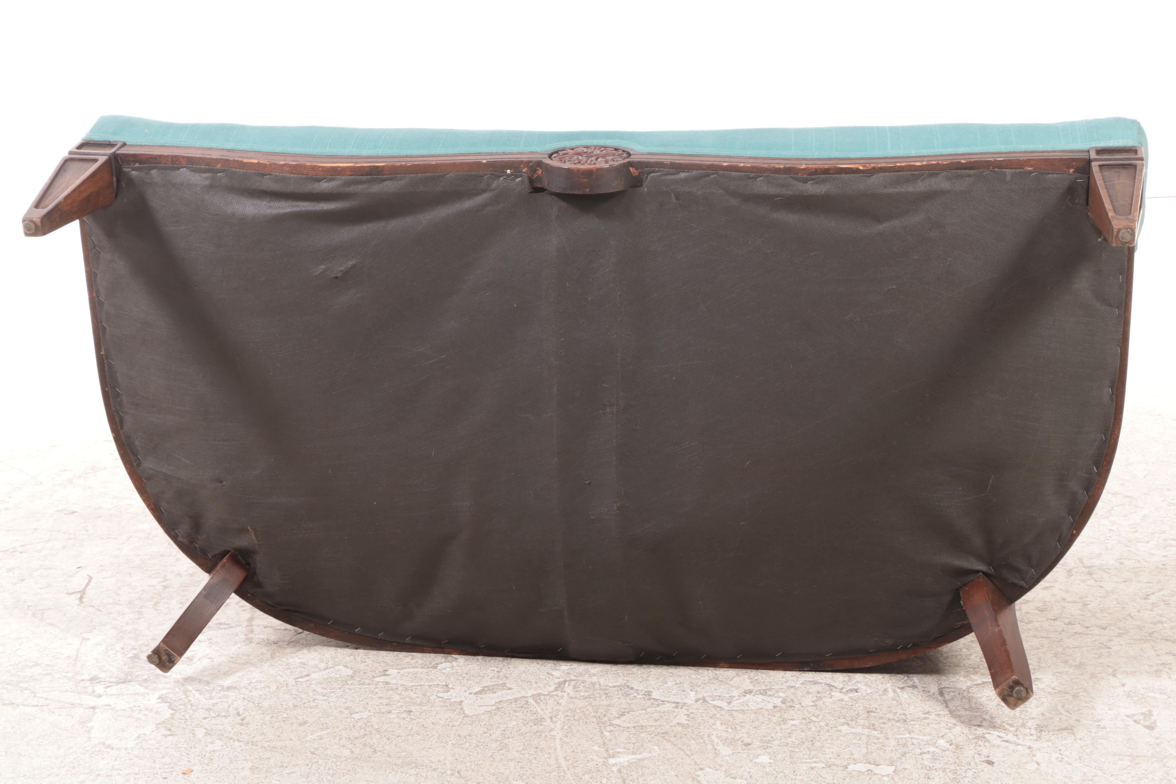 Directoire Style Ash and Custom-Upholstered Settee, Mid to Late 20th Century