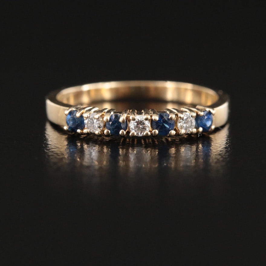 14K Diamond and Sapphire Band