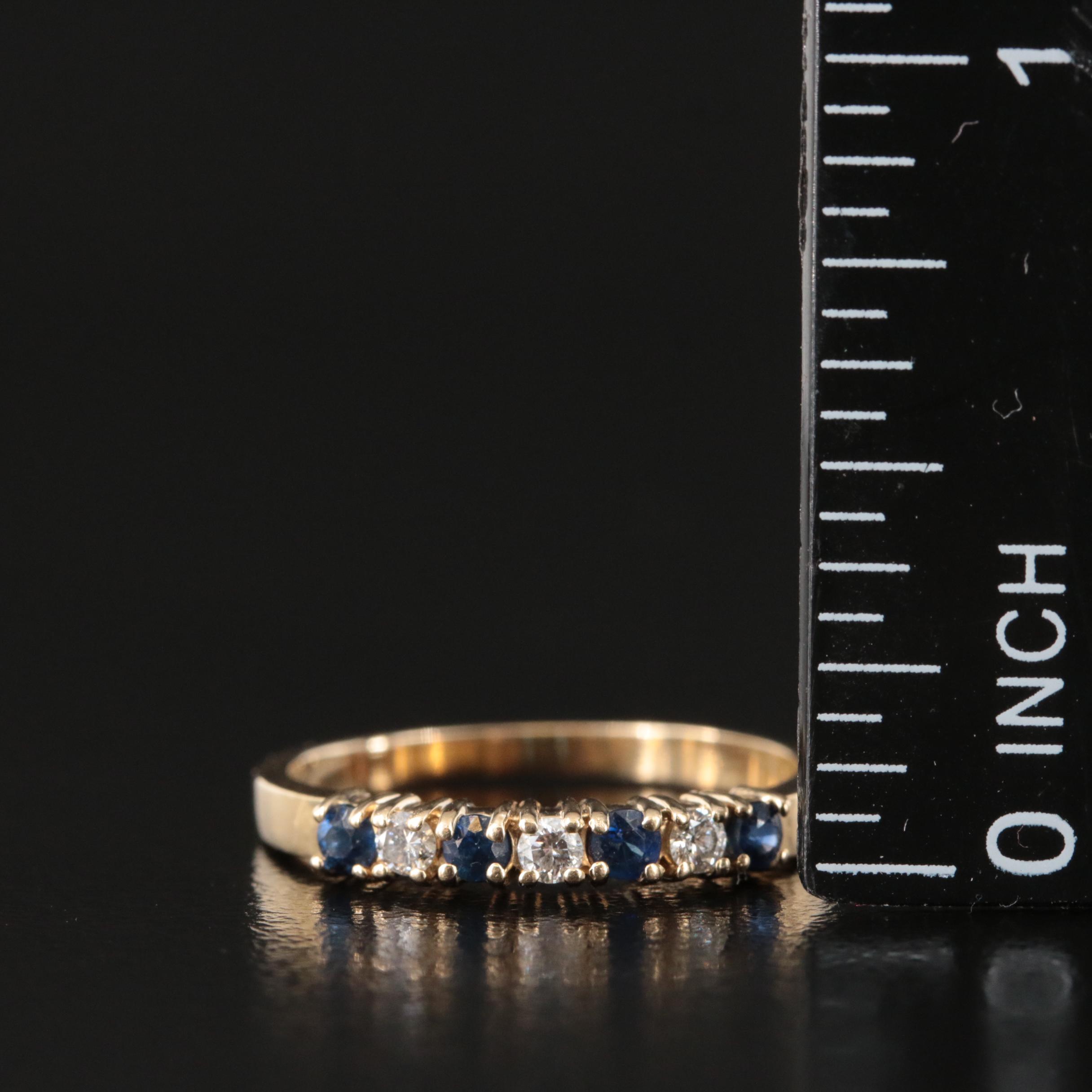 14K Diamond and Sapphire Band