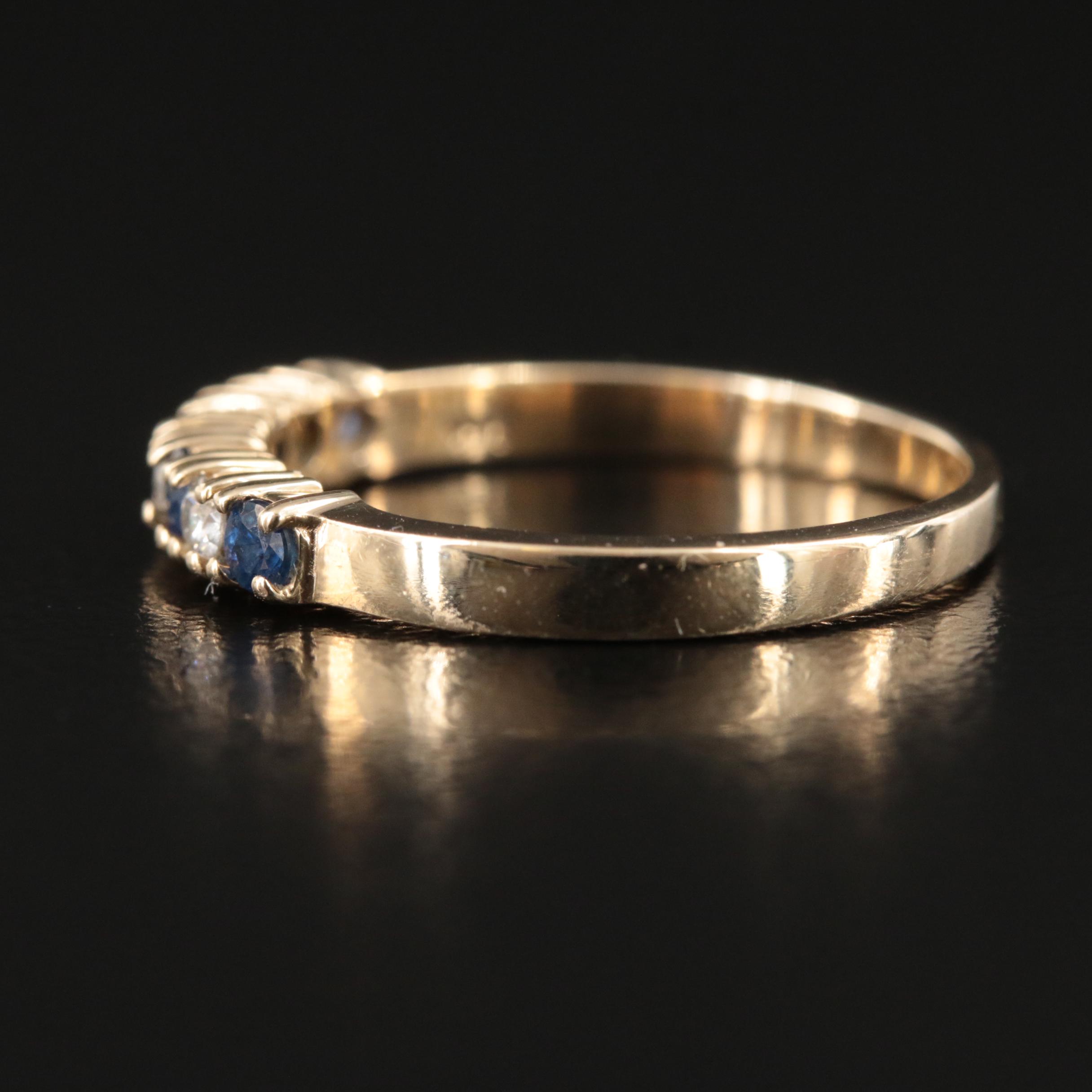 14K Diamond and Sapphire Band