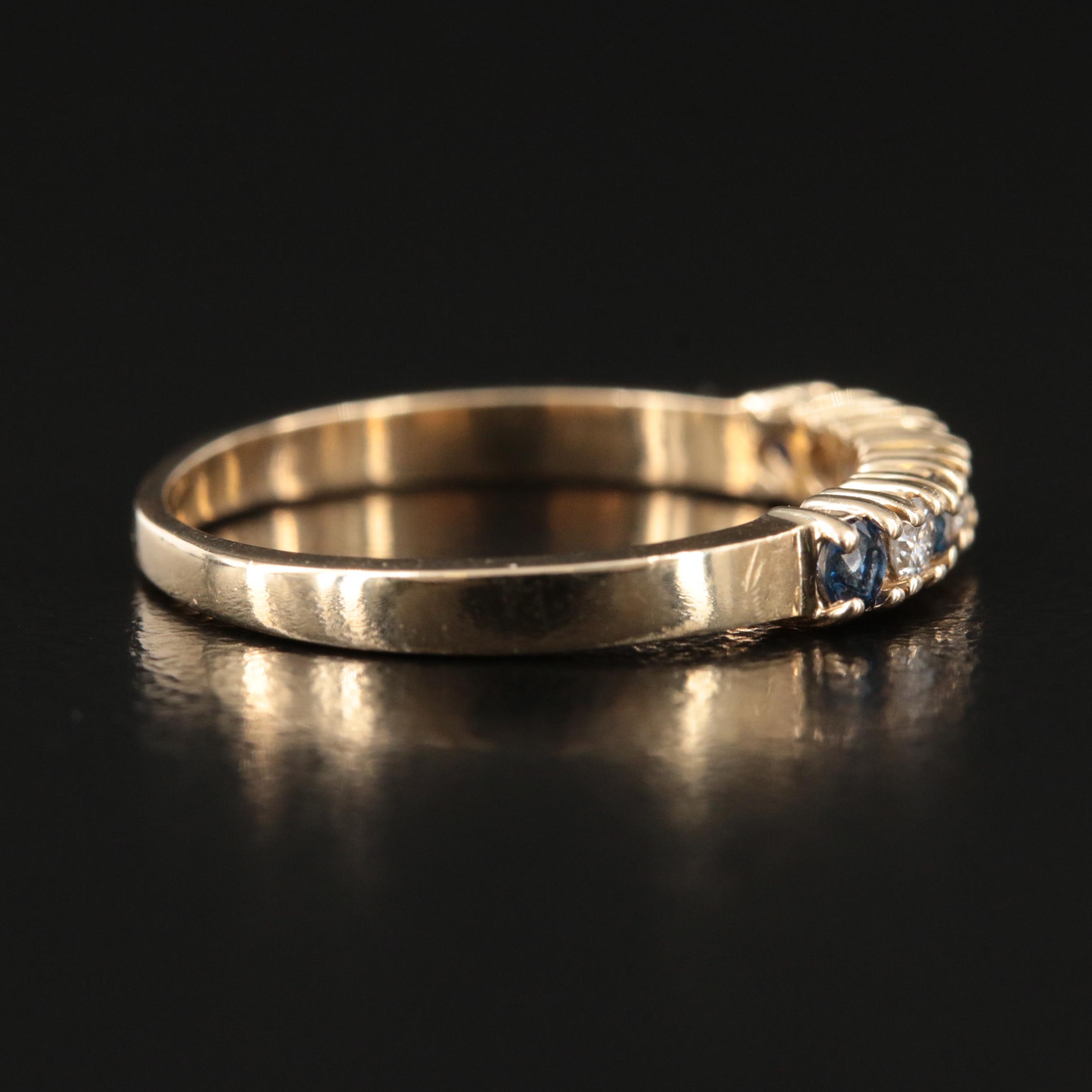 14K Diamond and Sapphire Band