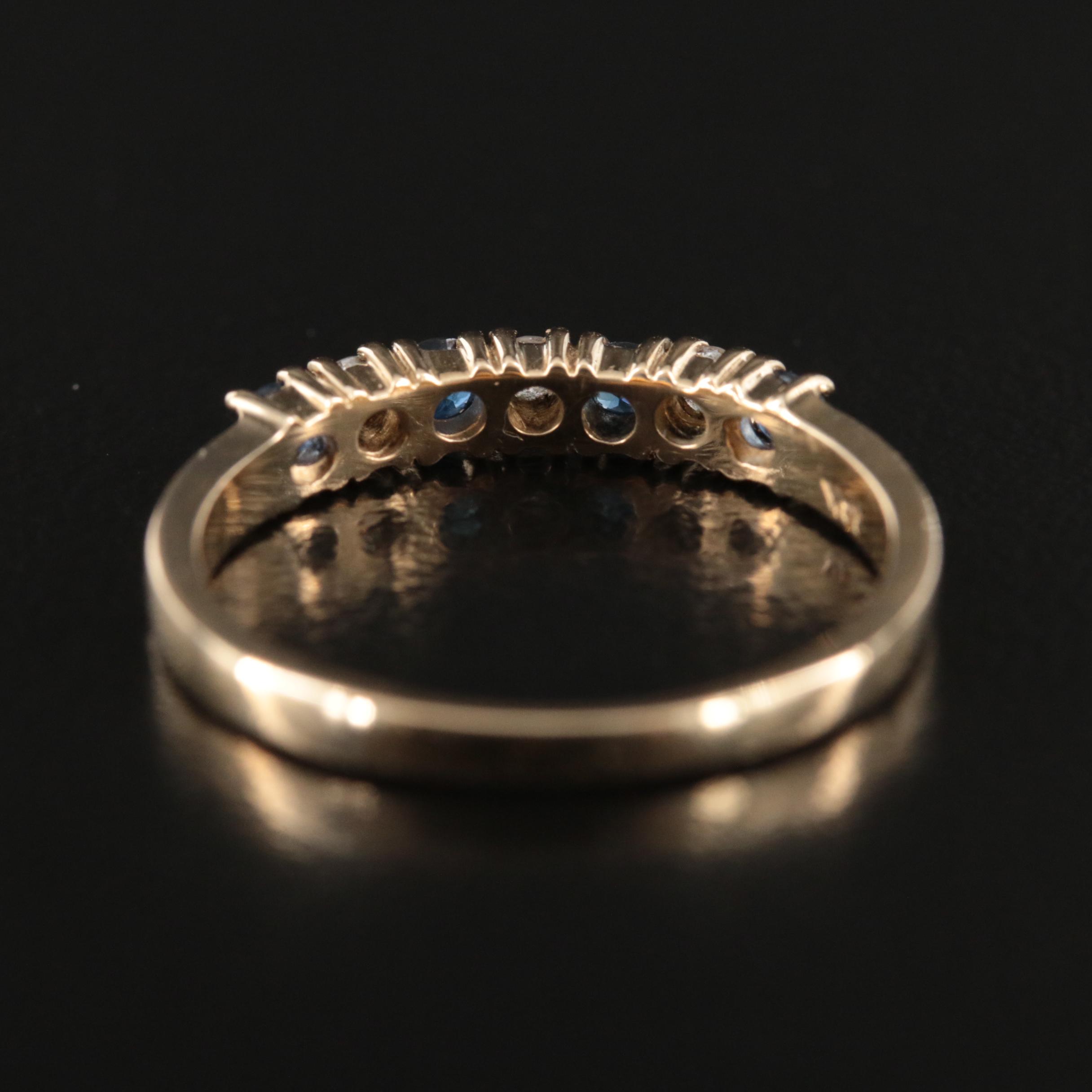 14K Diamond and Sapphire Band