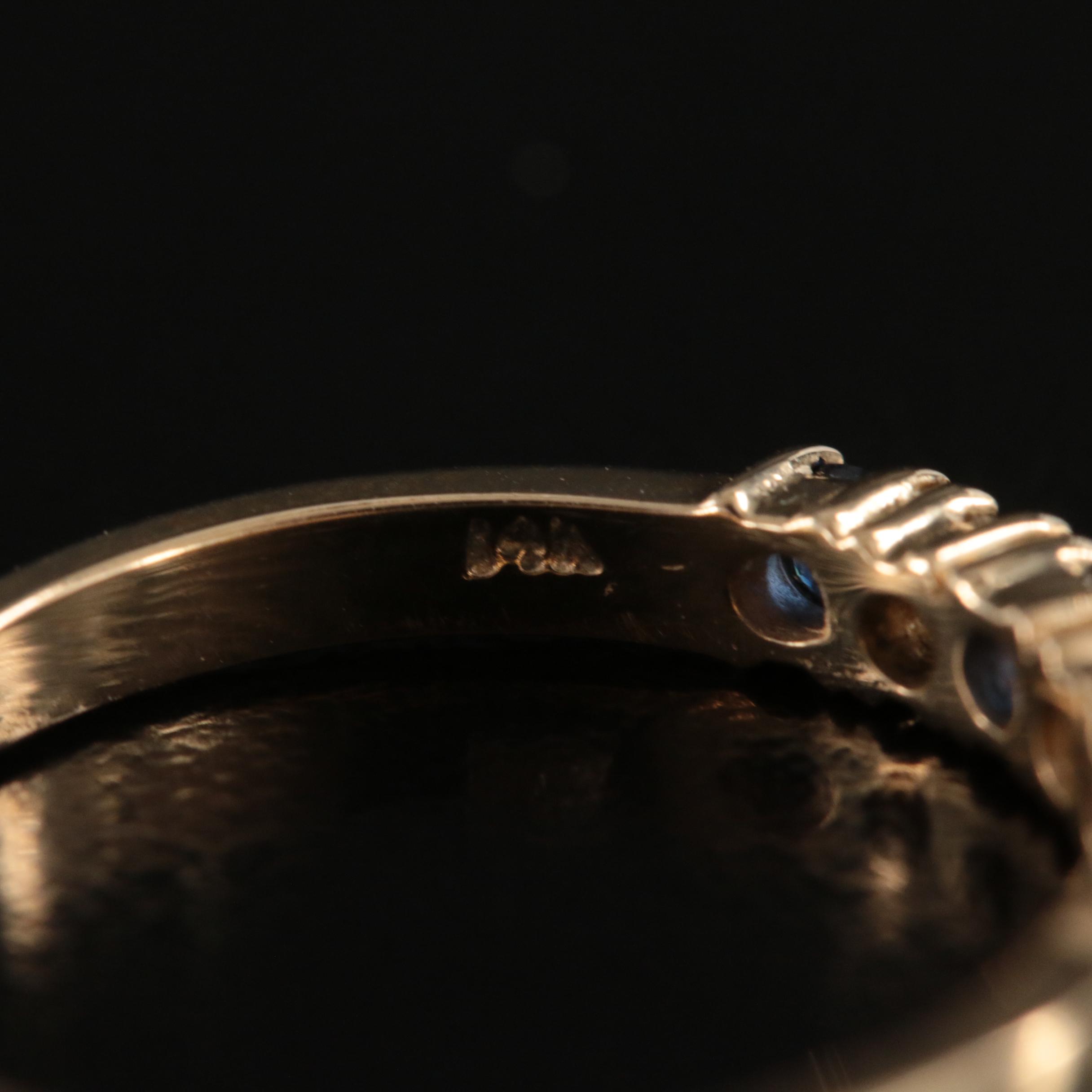 14K Diamond and Sapphire Band