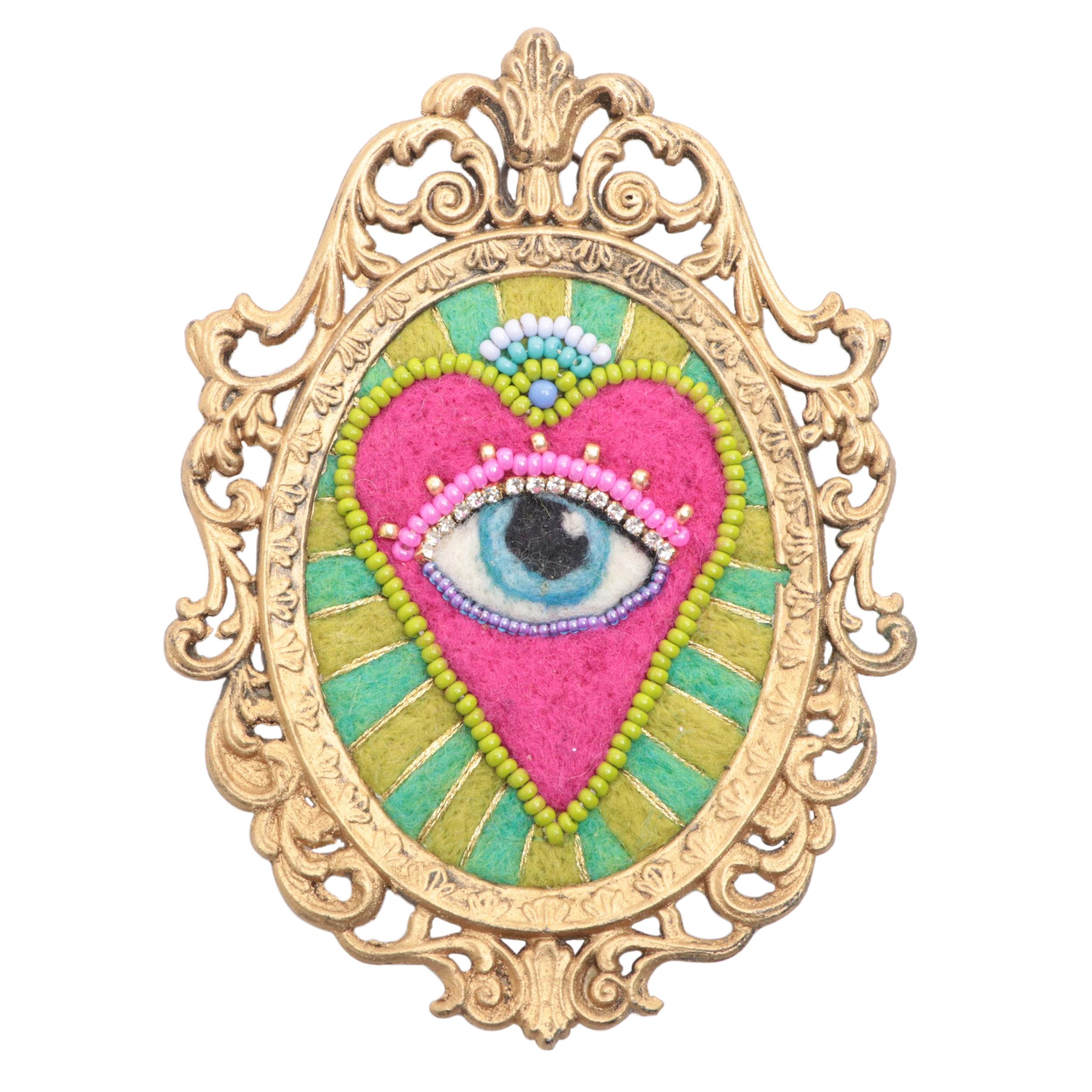 Sarah Miller Fiber Art Wall Hanging of Mystic Eye