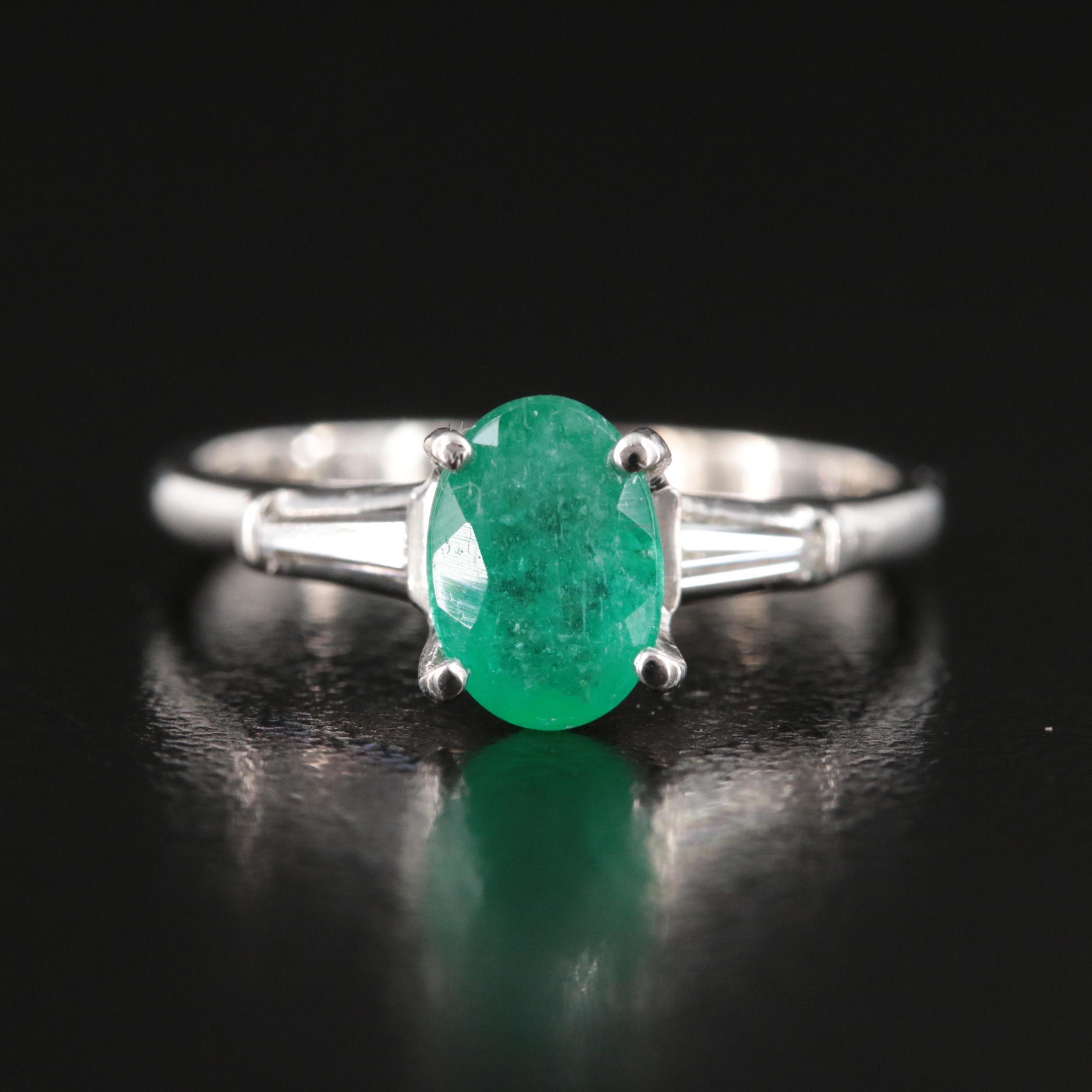 14K Emerald and Diamond Ring
