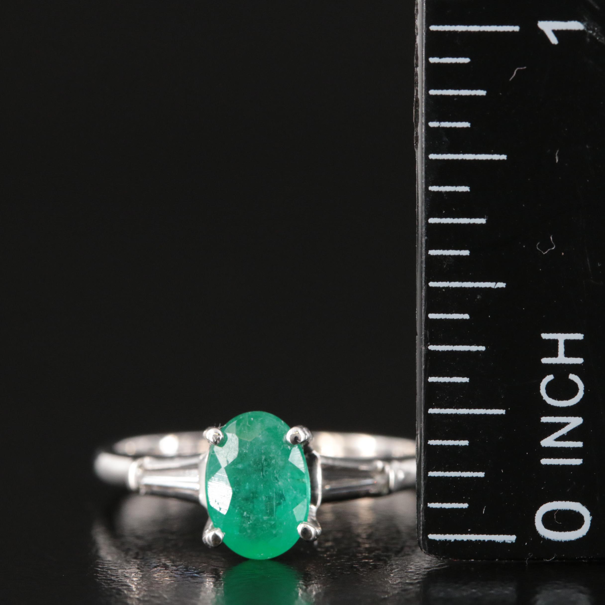 14K Emerald and Diamond Ring