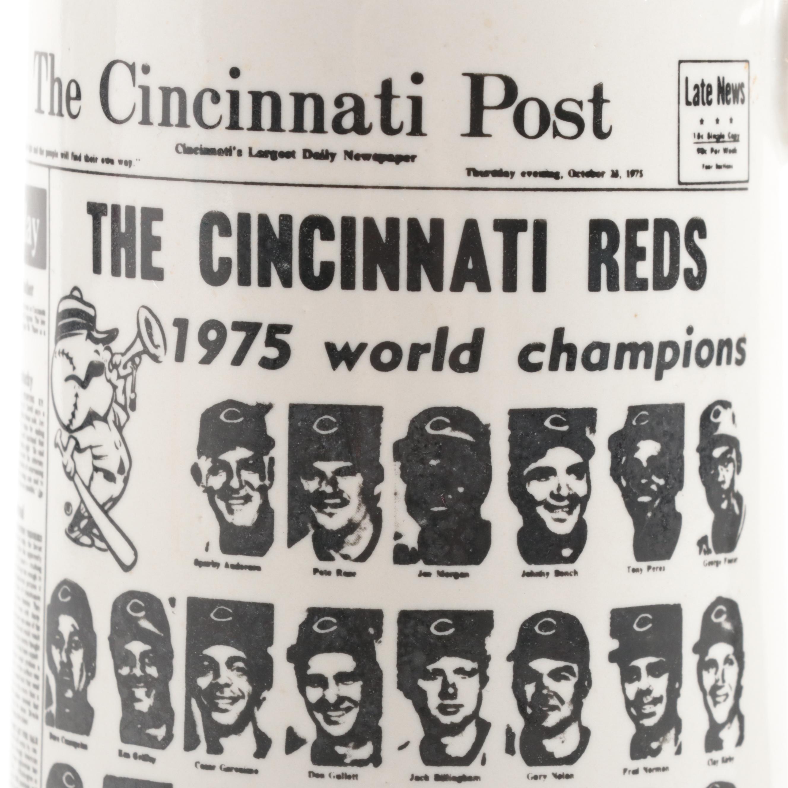 1975 Cincinnati Reds MLB World Series Champions Cincinnati Post Beer Stein