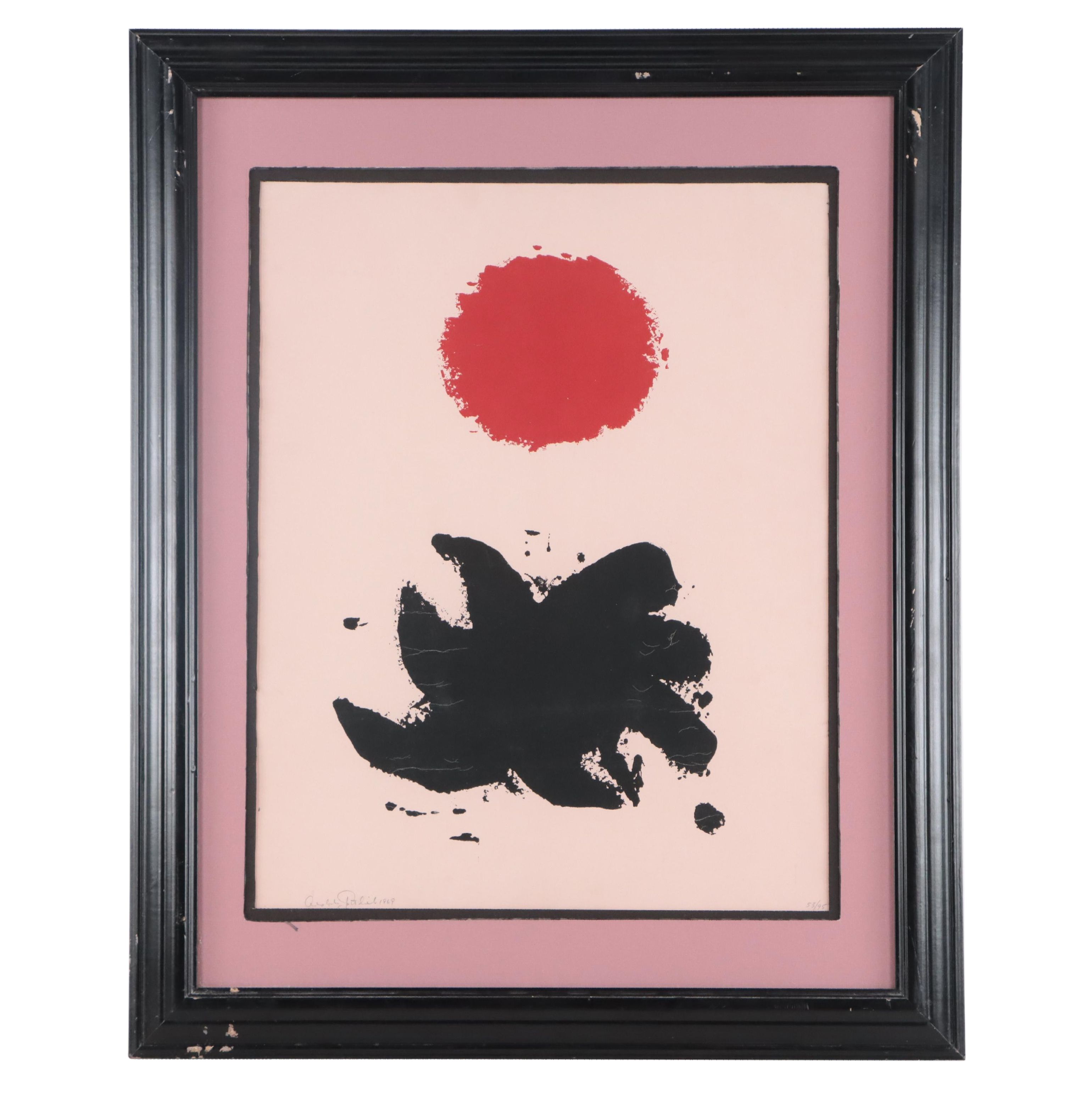 Adolph Gottlieb Serigraph "Pink High," 1969