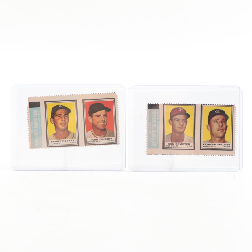 1962 Topps Stamp Panels with Sandy Koufax, Hobie Landrith and More