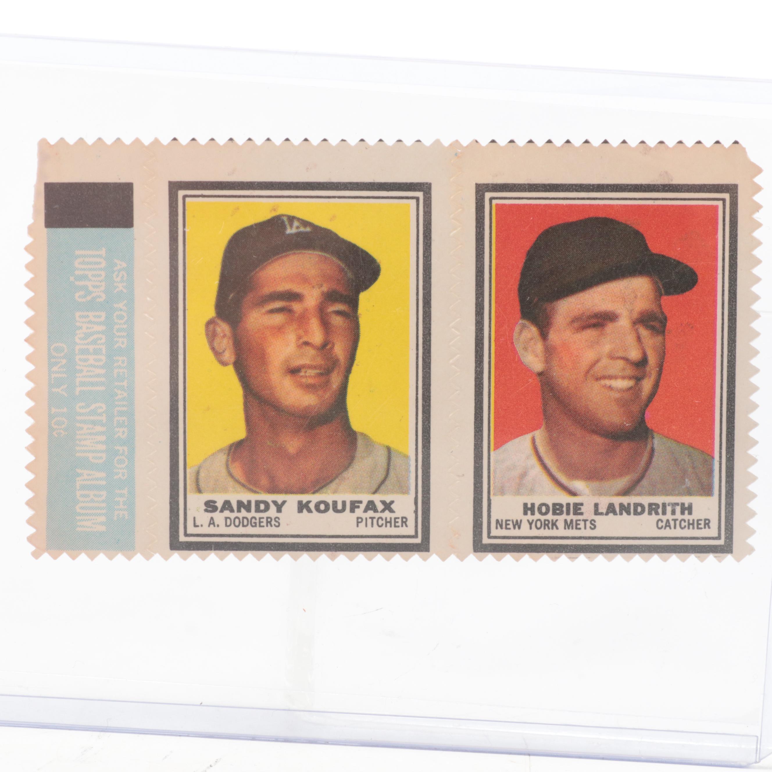 1962 Topps Stamp Panels with Sandy Koufax, Hobie Landrith and More