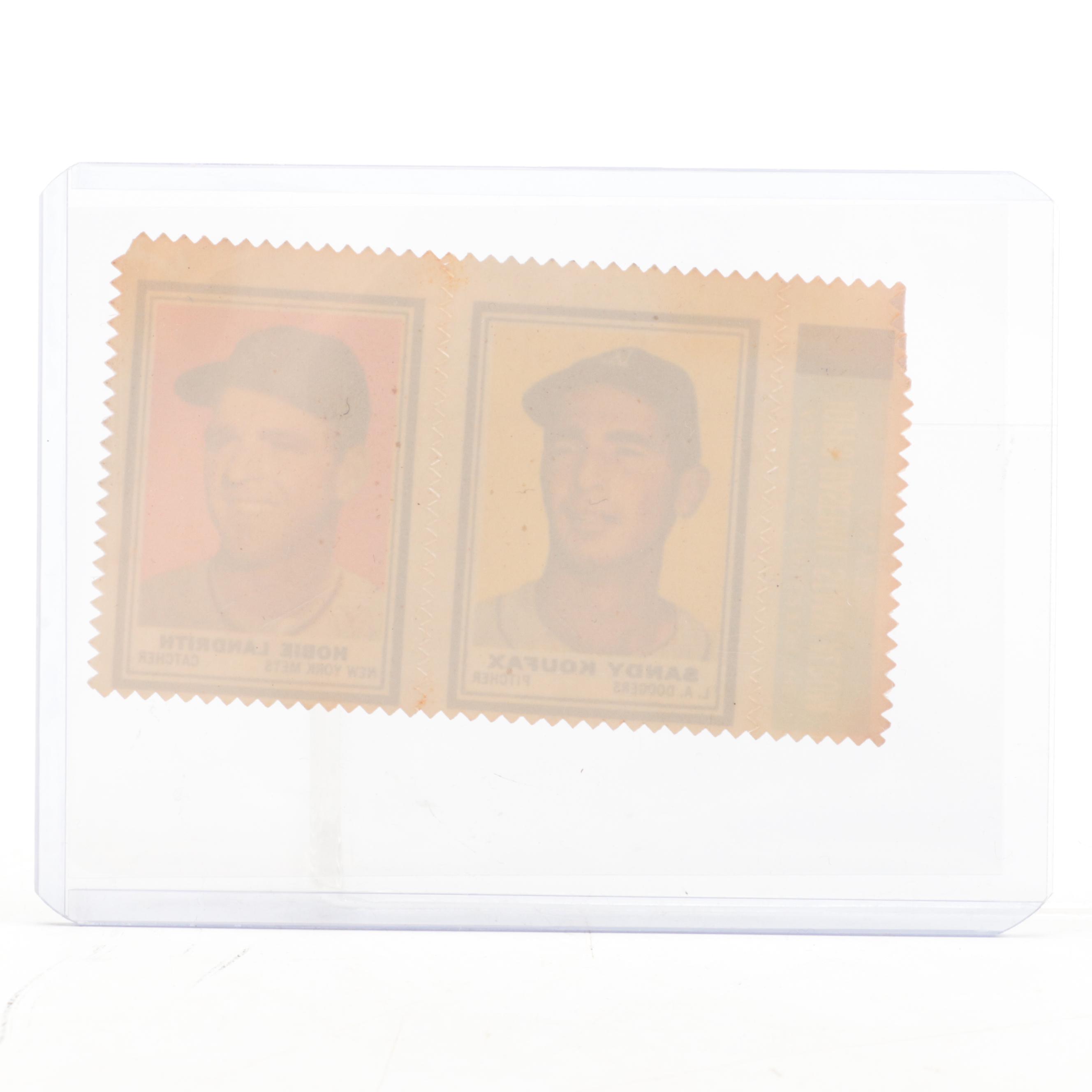 1962 Topps Stamp Panels with Sandy Koufax, Hobie Landrith and More