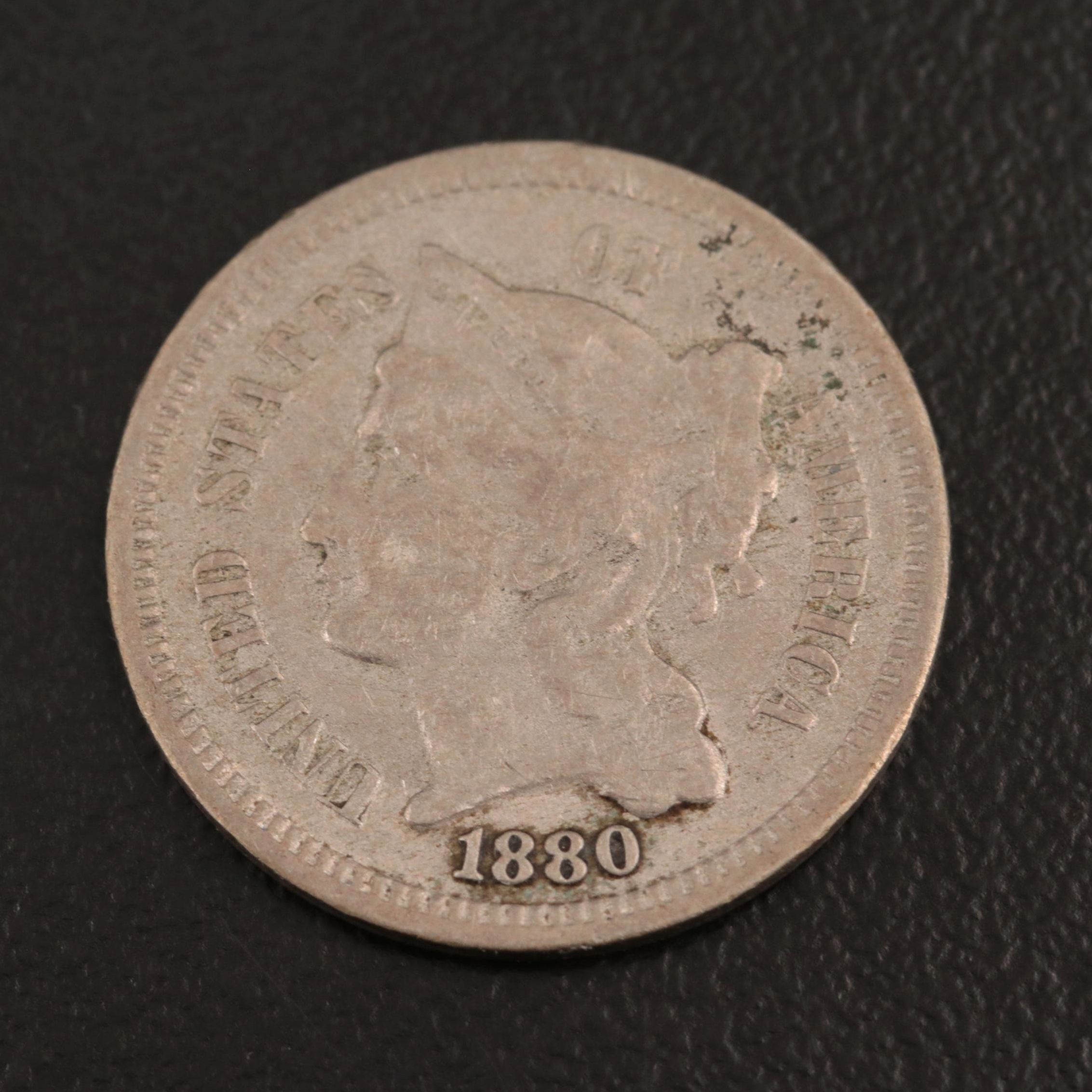 Low Mintage 1880 Three Cent Nickel