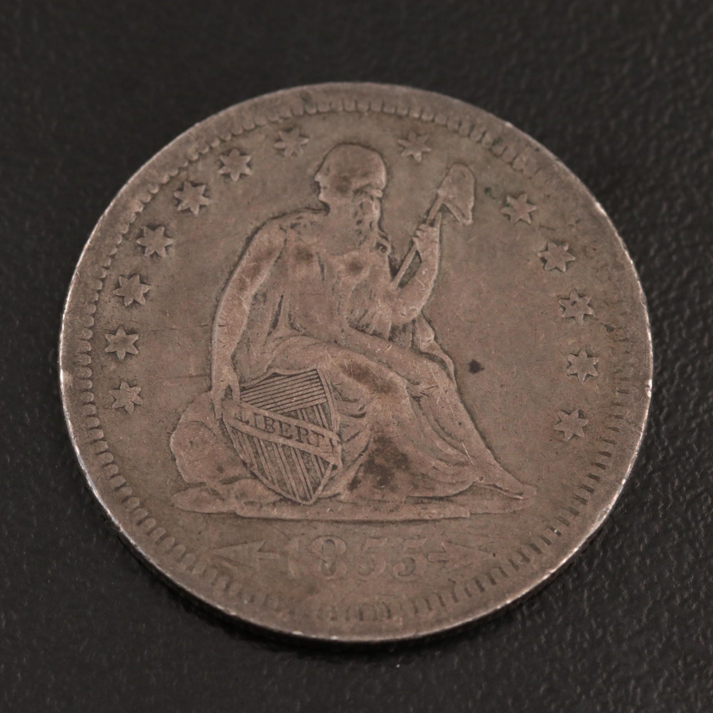 1855 w/Arrows, Seated Liberty Silver Quarter Dollar