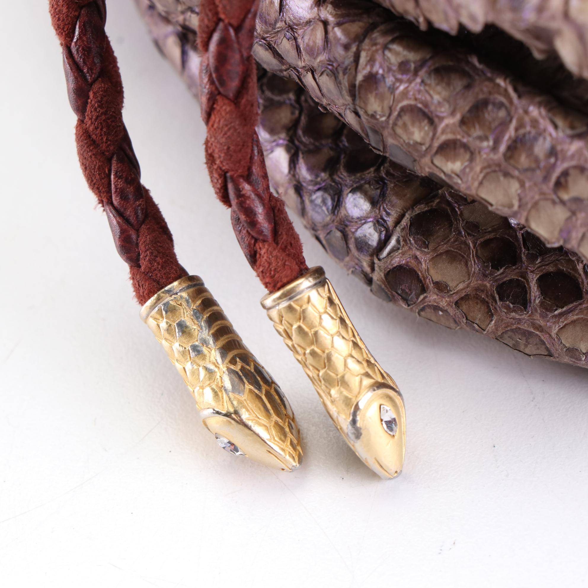 Judith Leiber x Rachel Zoe Medusa Bag in Python Skin and Leather