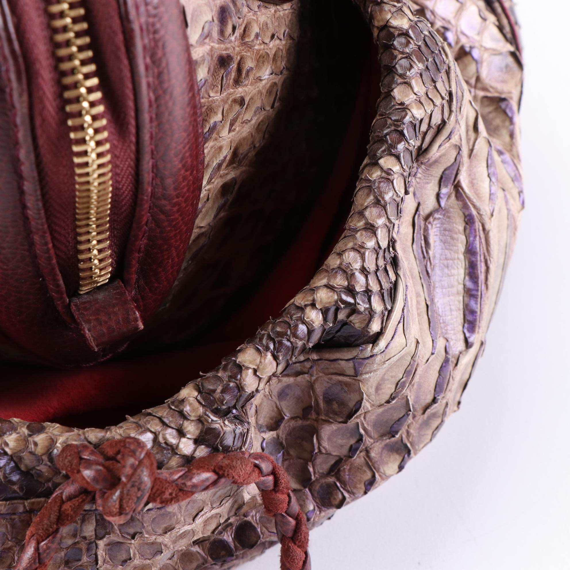 Judith Leiber x Rachel Zoe Medusa Bag in Python Skin and Leather