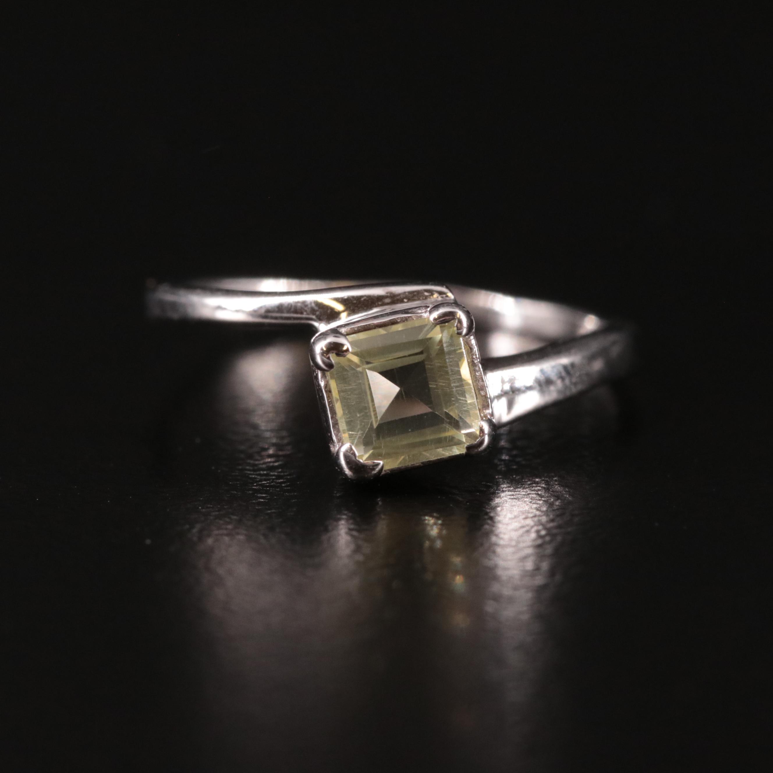 Sterling Citrine Bypass Ring