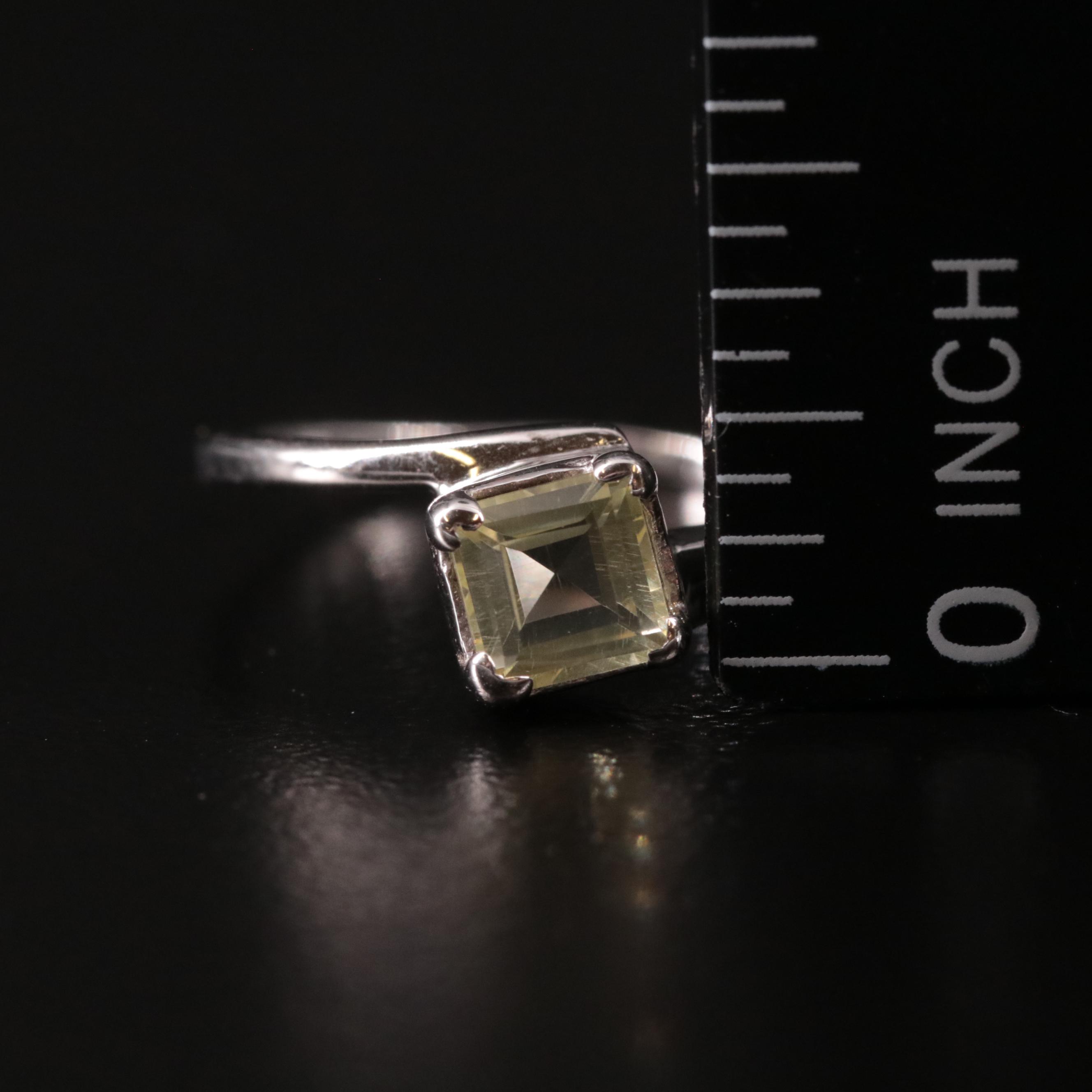 Sterling Citrine Bypass Ring