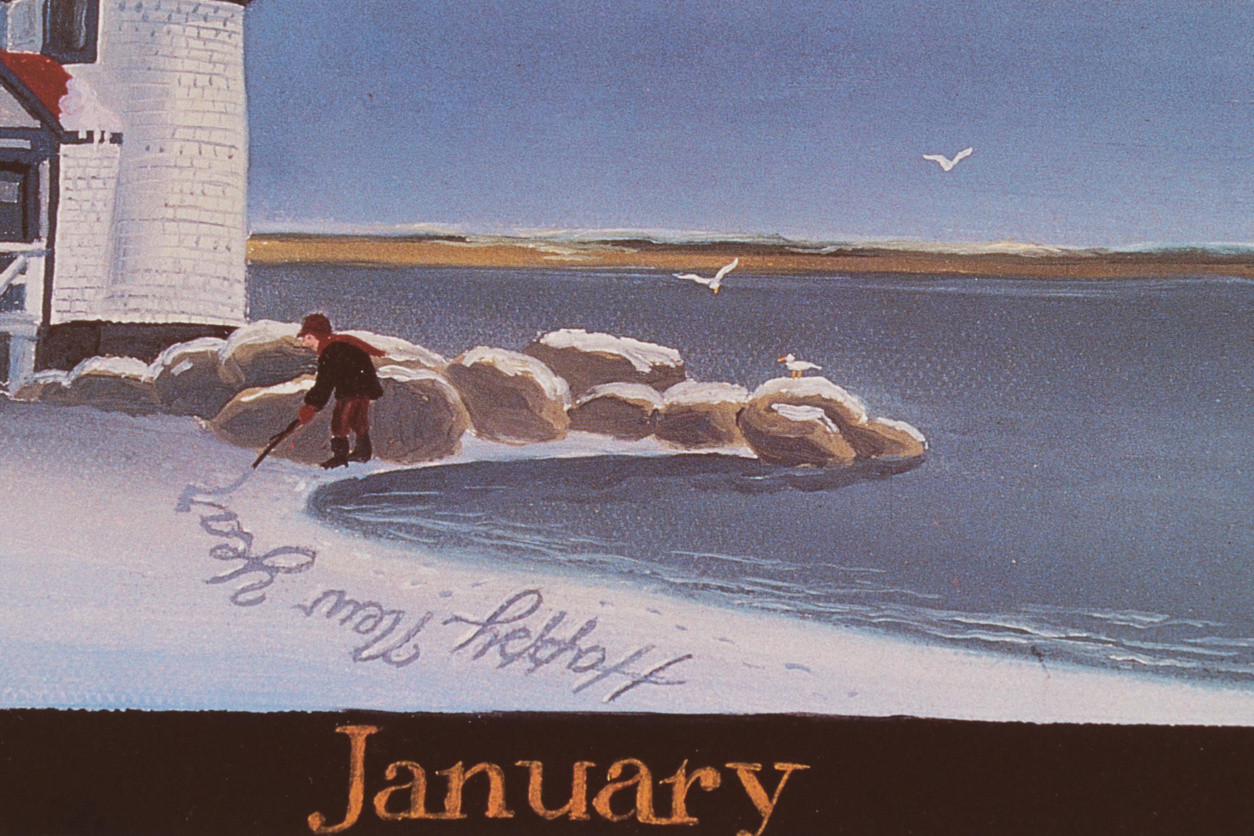 James Wallace Baker Offset Lithograph "A Nantucket Year," Circa 1986