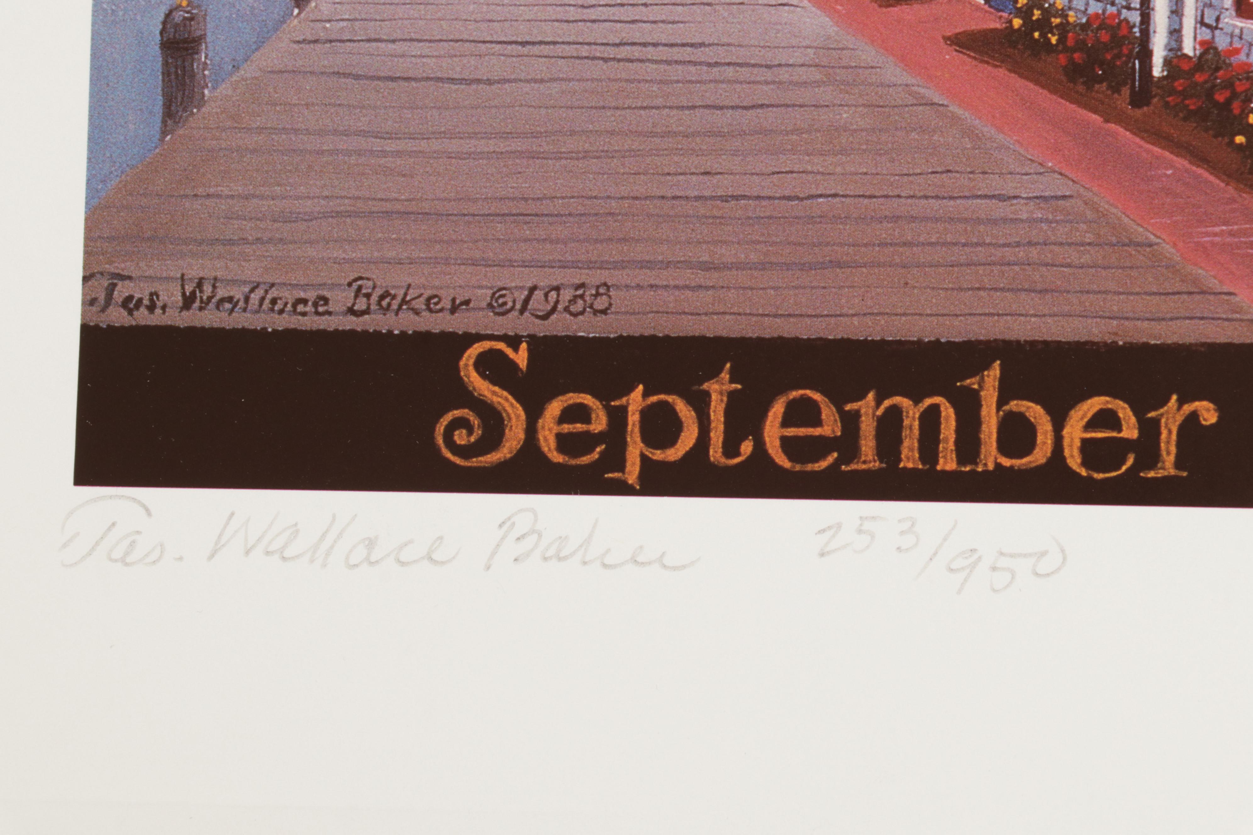 James Wallace Baker Offset Lithograph "A Nantucket Year," Circa 1986