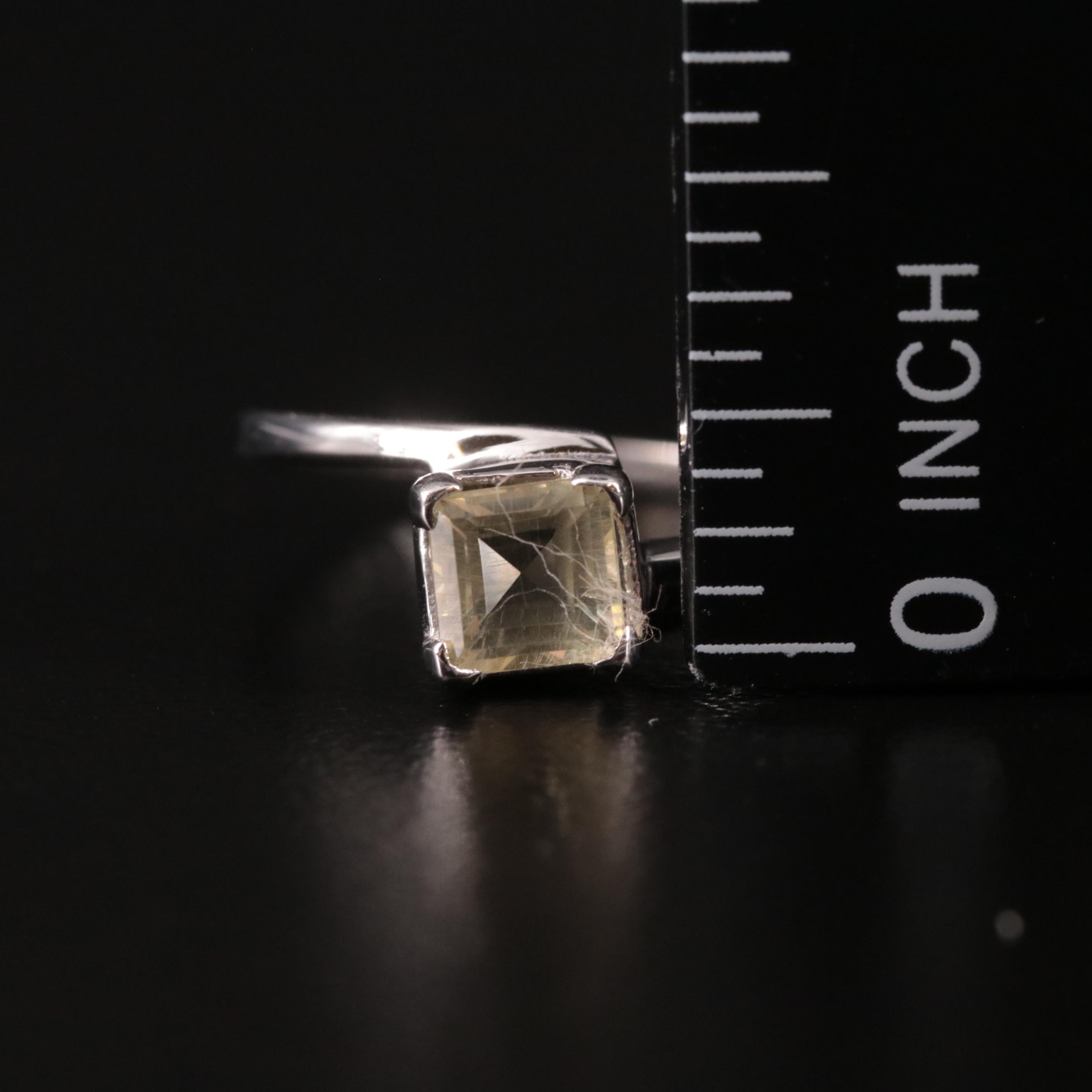 Sterling Citrine Solitaiere Ring