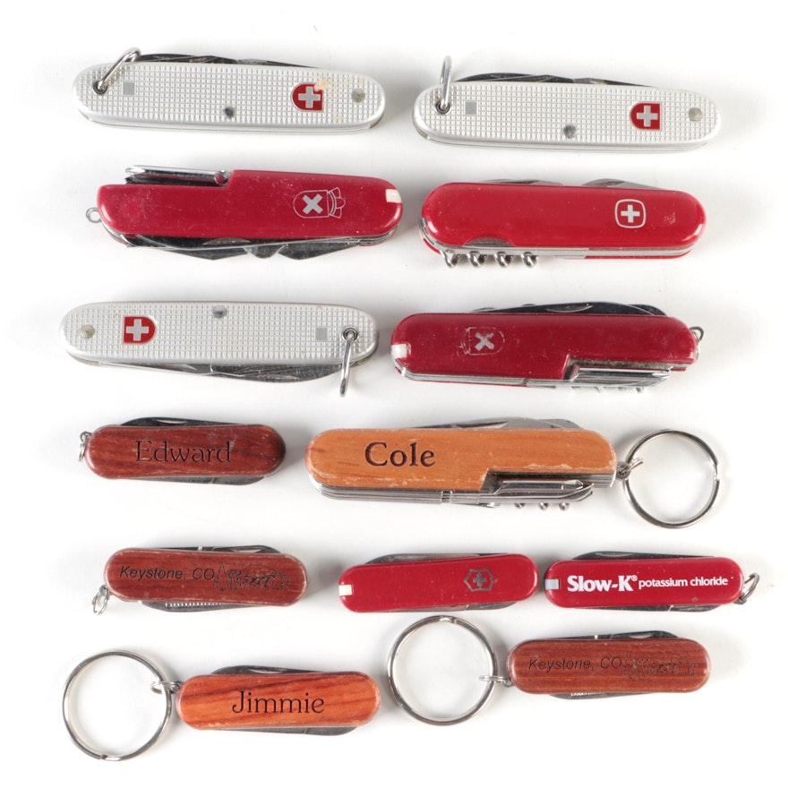 Wenger and Other Swiss Army Knives with Souvenir Pocket Knives