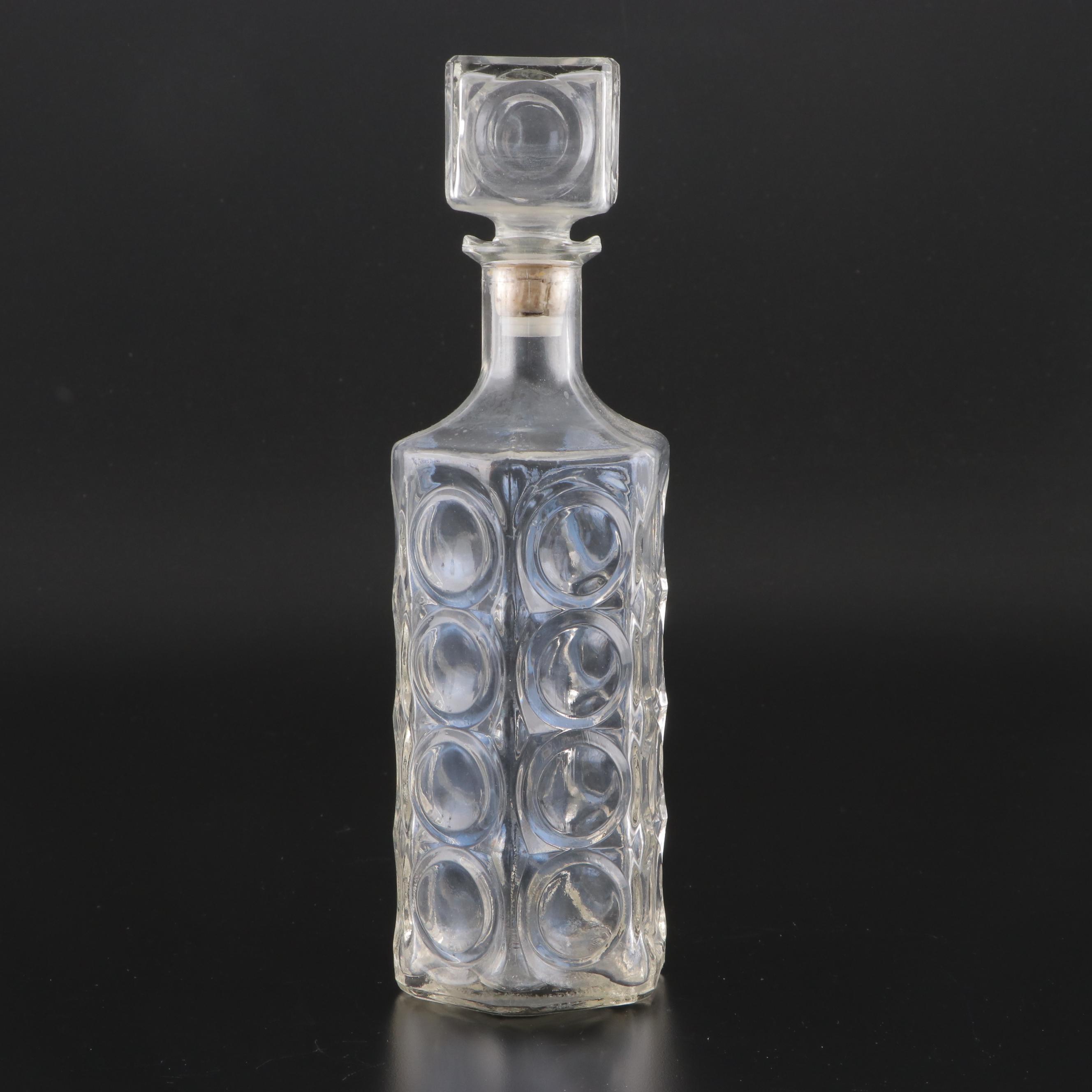 Anchor Hocking Star and Cameo Medallion and Other Pressed Glass Decanters