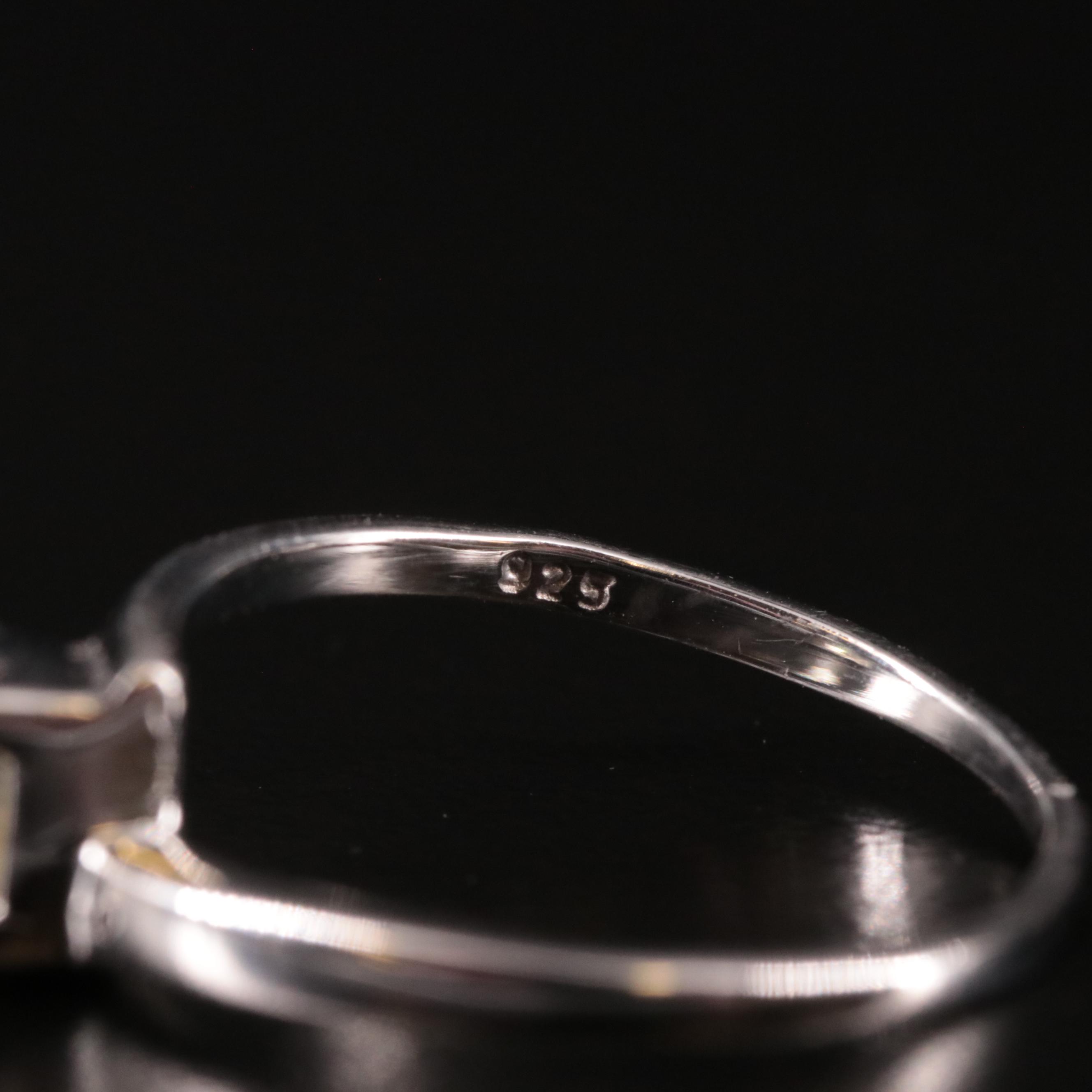 Sterling Citrine Solitaiere Ring