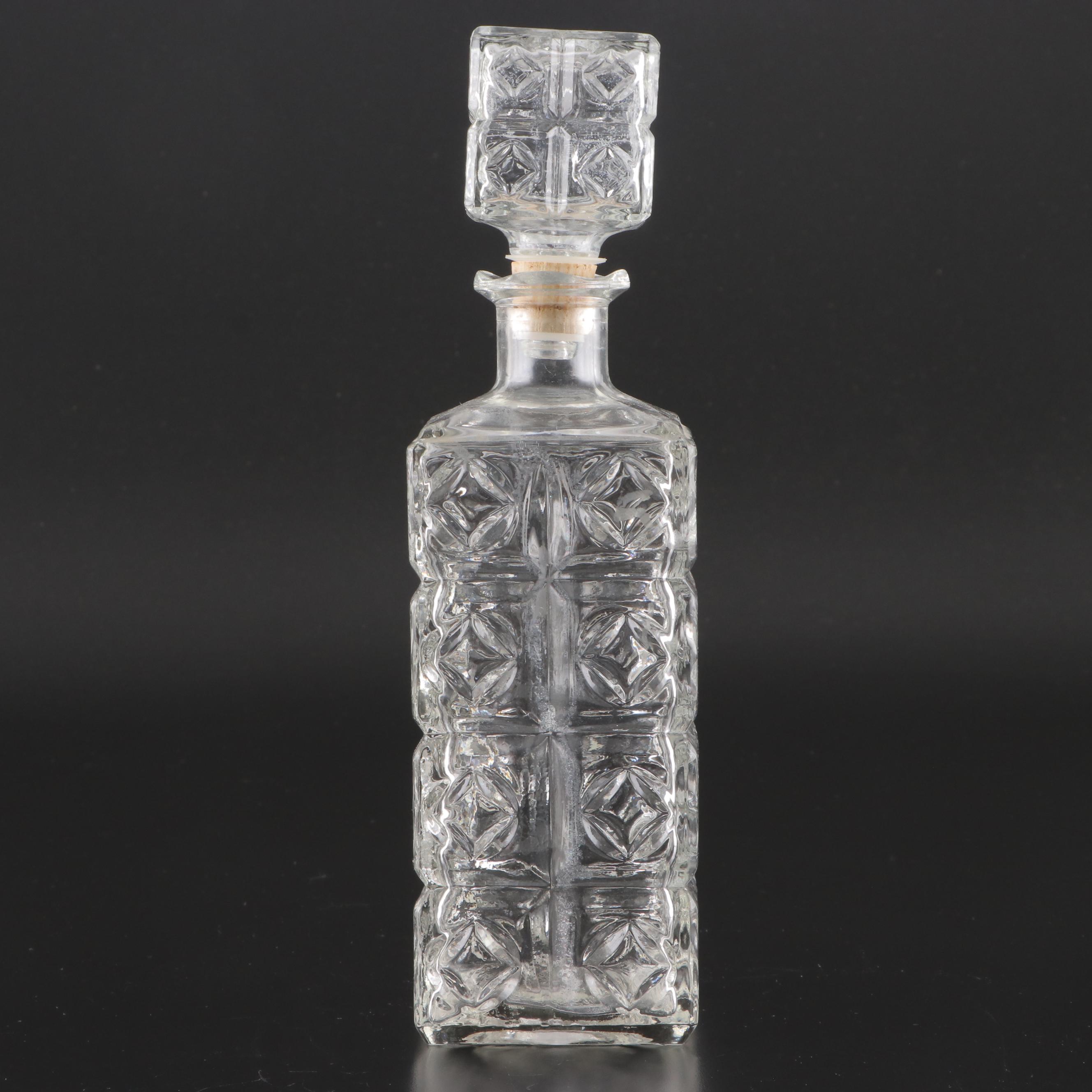 Anchor Hocking Star and Cameo Medallion and Other Pressed Glass Decanters